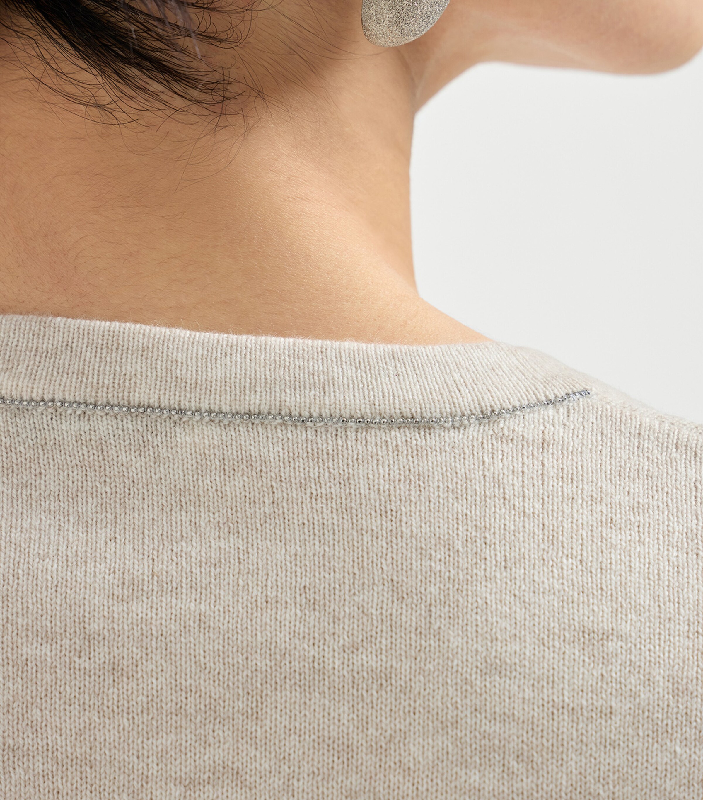 Brunello Cucinelli Womens Cashmere Monili-Detail Sweater Image 6