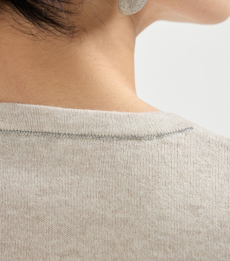 Brunello Cucinelli Womens Cashmere Monili-Detail Sweater Image 6