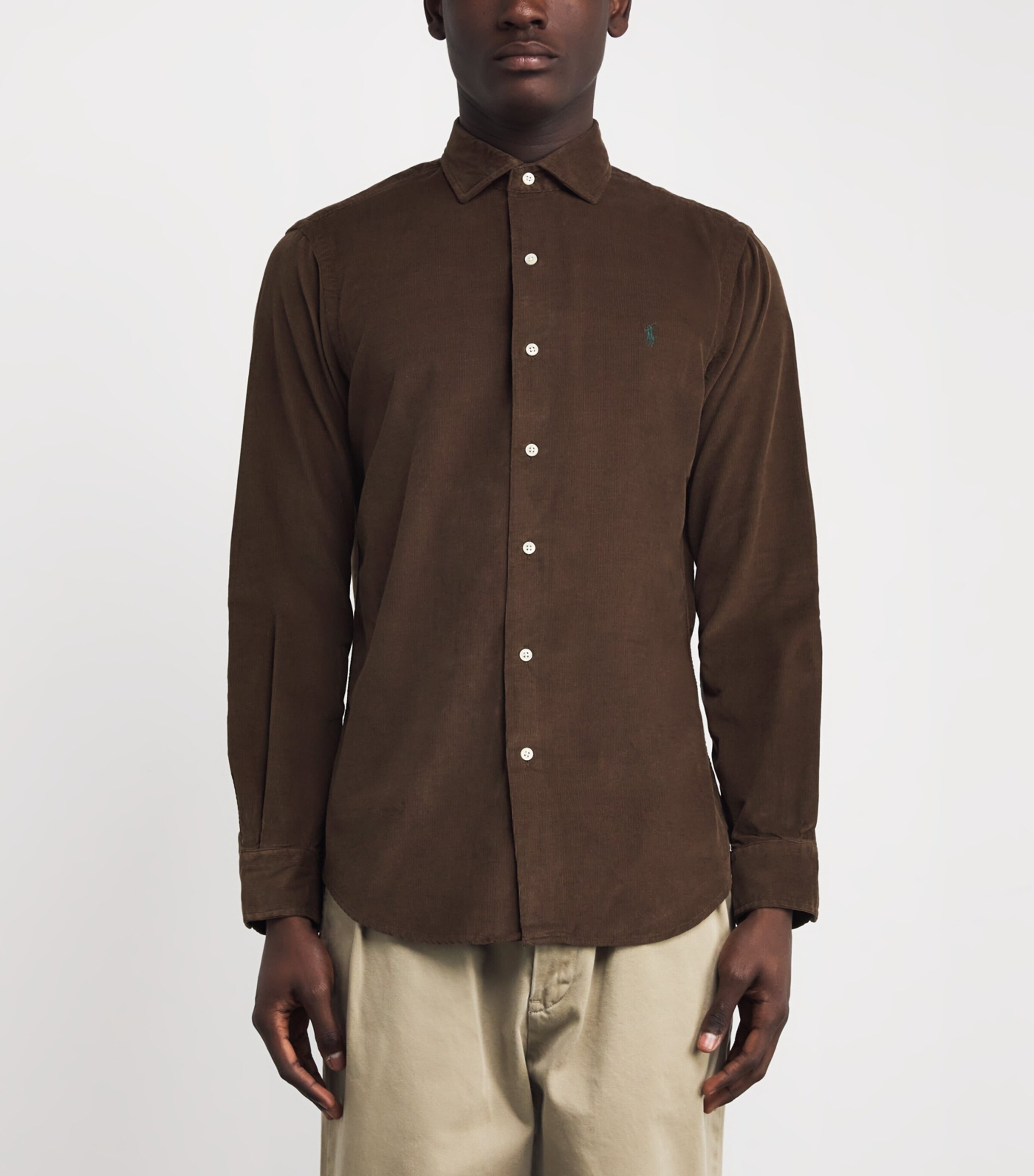 Cotton Corduroy Custom Fit Shirt BROWN Image 3