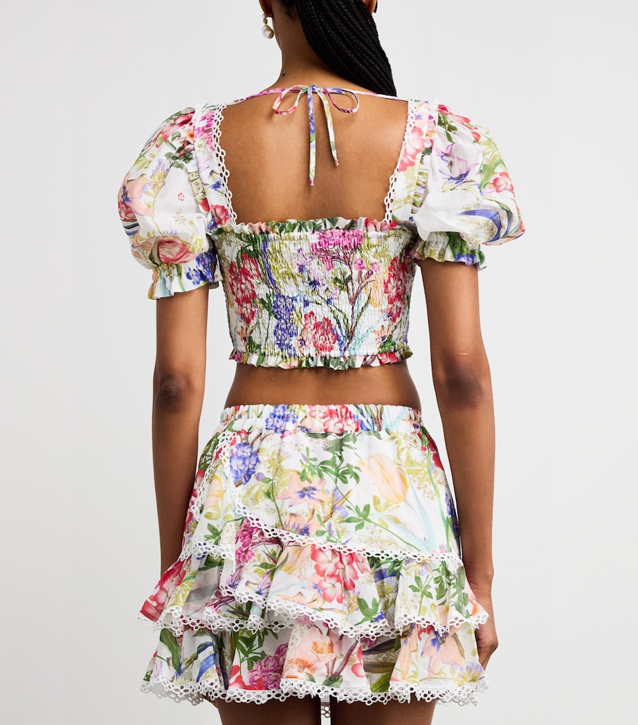 Floral Lirio Crop Top WHITE BOTANICAL Image 4