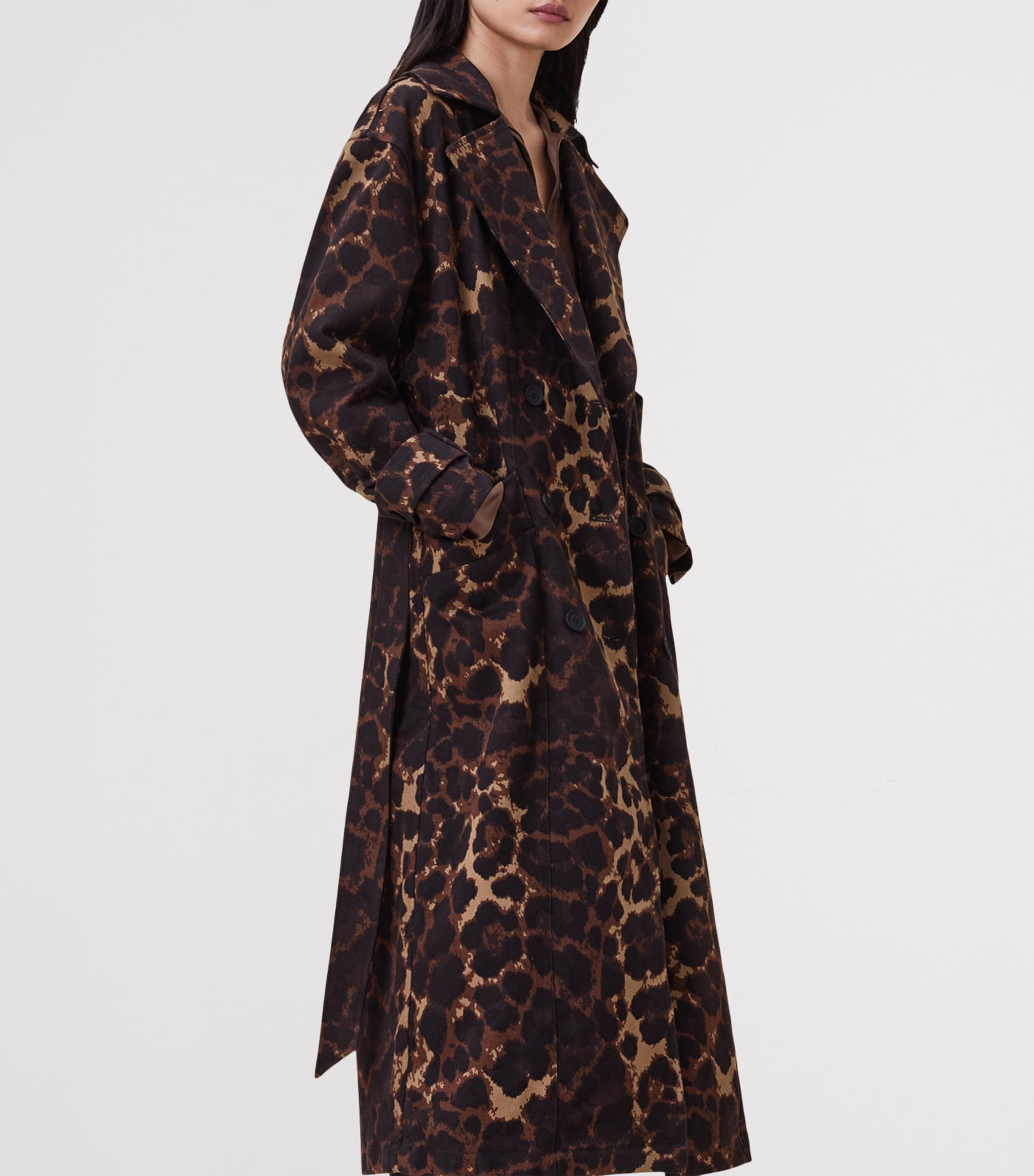 Leopard Print Abel Trench Coat LEOPARD BROWN Image 6