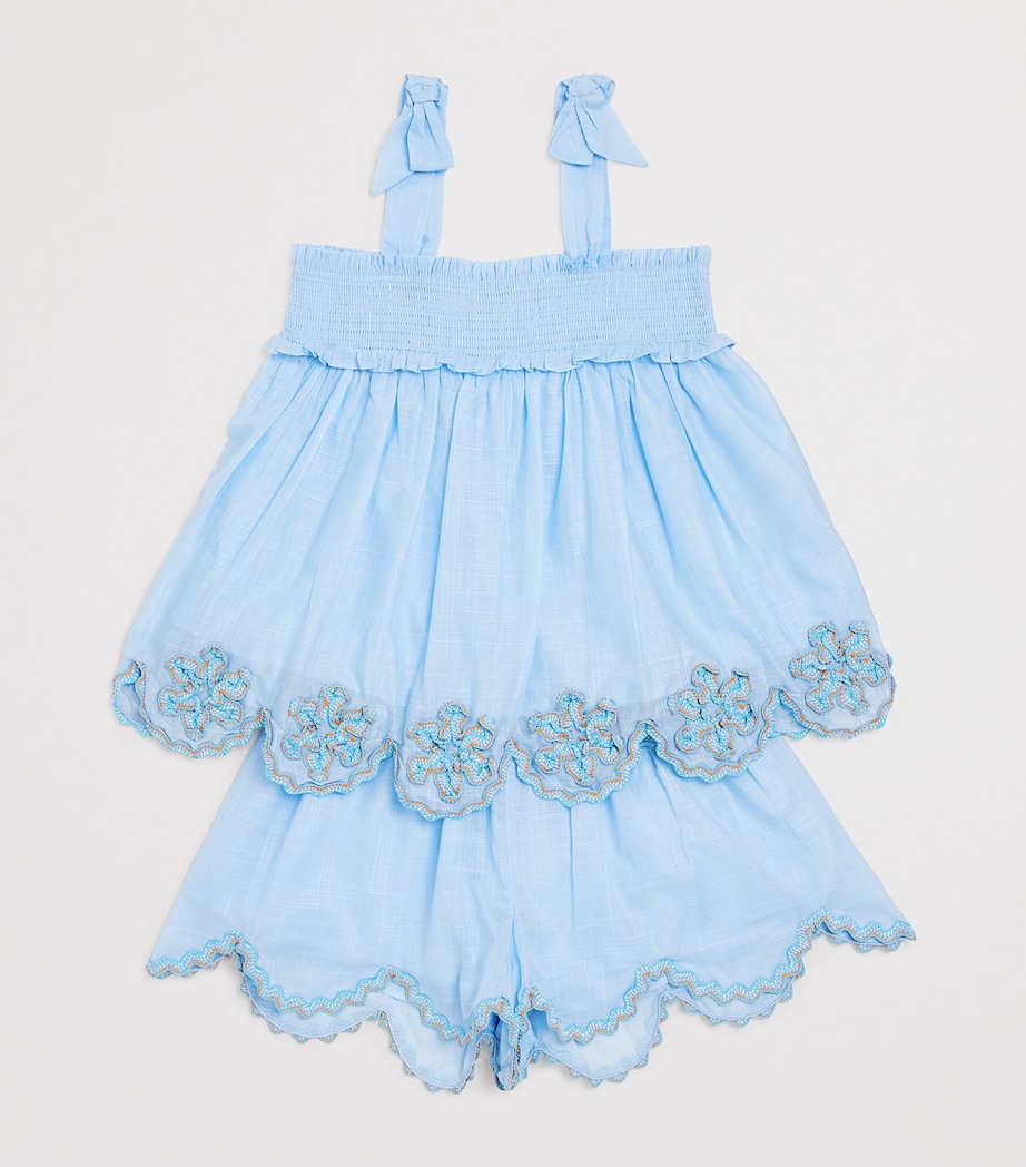 Cotton Cascadian Ric Rac Top (2-12 Years) DUSTY BLUE MULTI Image 3