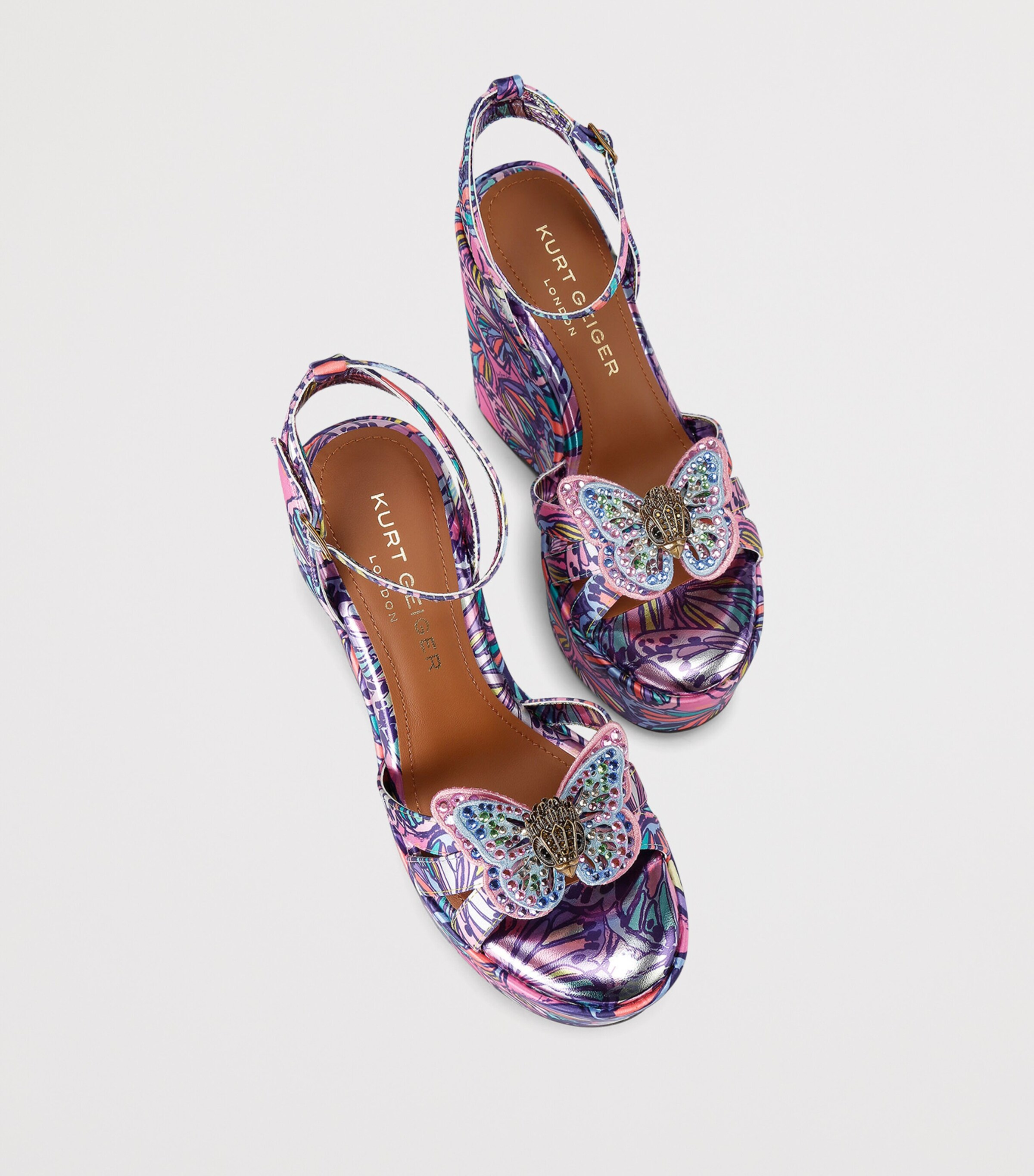 Kurt Geiger London Butterfly Wedge Sandals Lilac Image 4