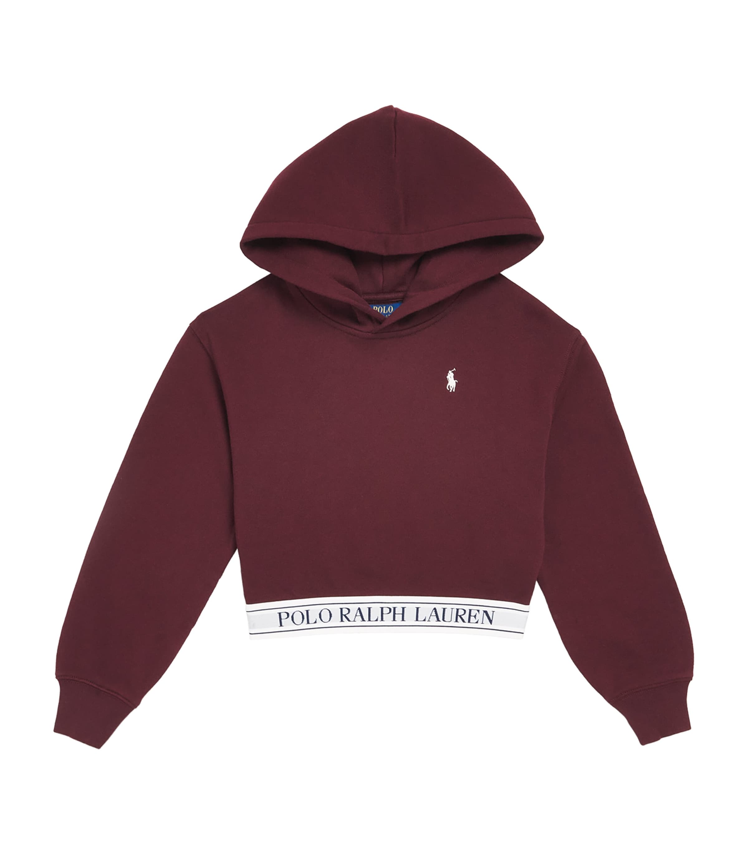 Ralph Lauren Kids Logo Cropped Hoodie (7-16 Years) Rich Ruby