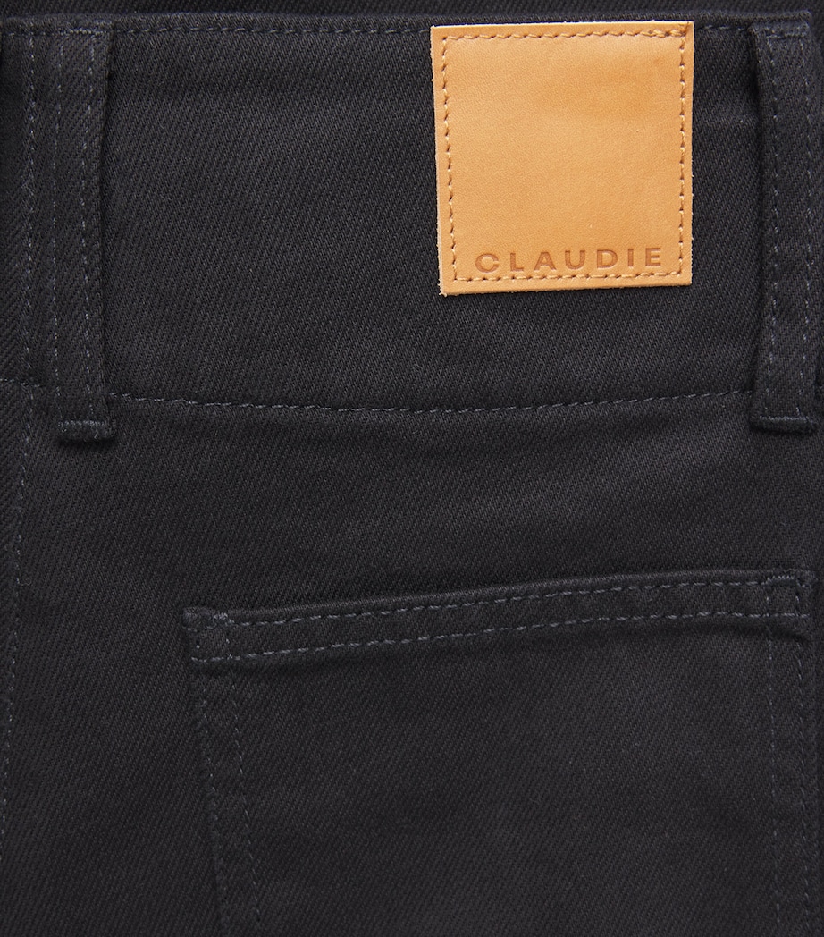 Claudie Pierlot Womens High-Rise Wide-Leg Jeans Black Denim Image 6
