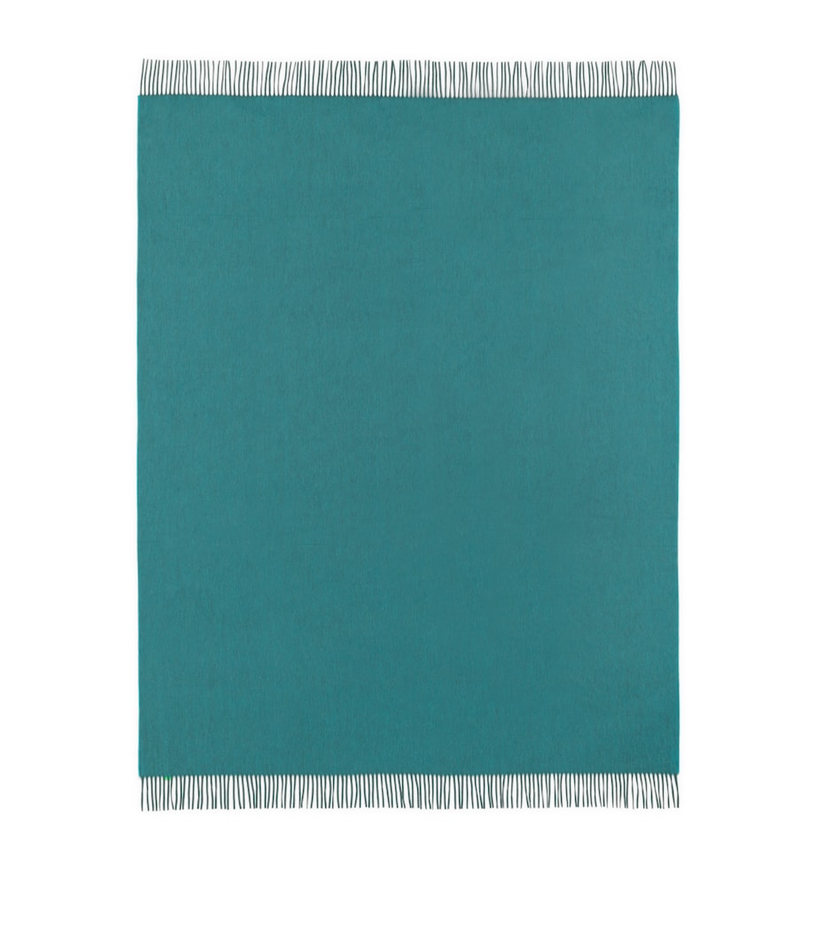 Cashmere Reversible Arran Throw Blanket (147cm x 183cm) SPRUCE TEAL Image 4