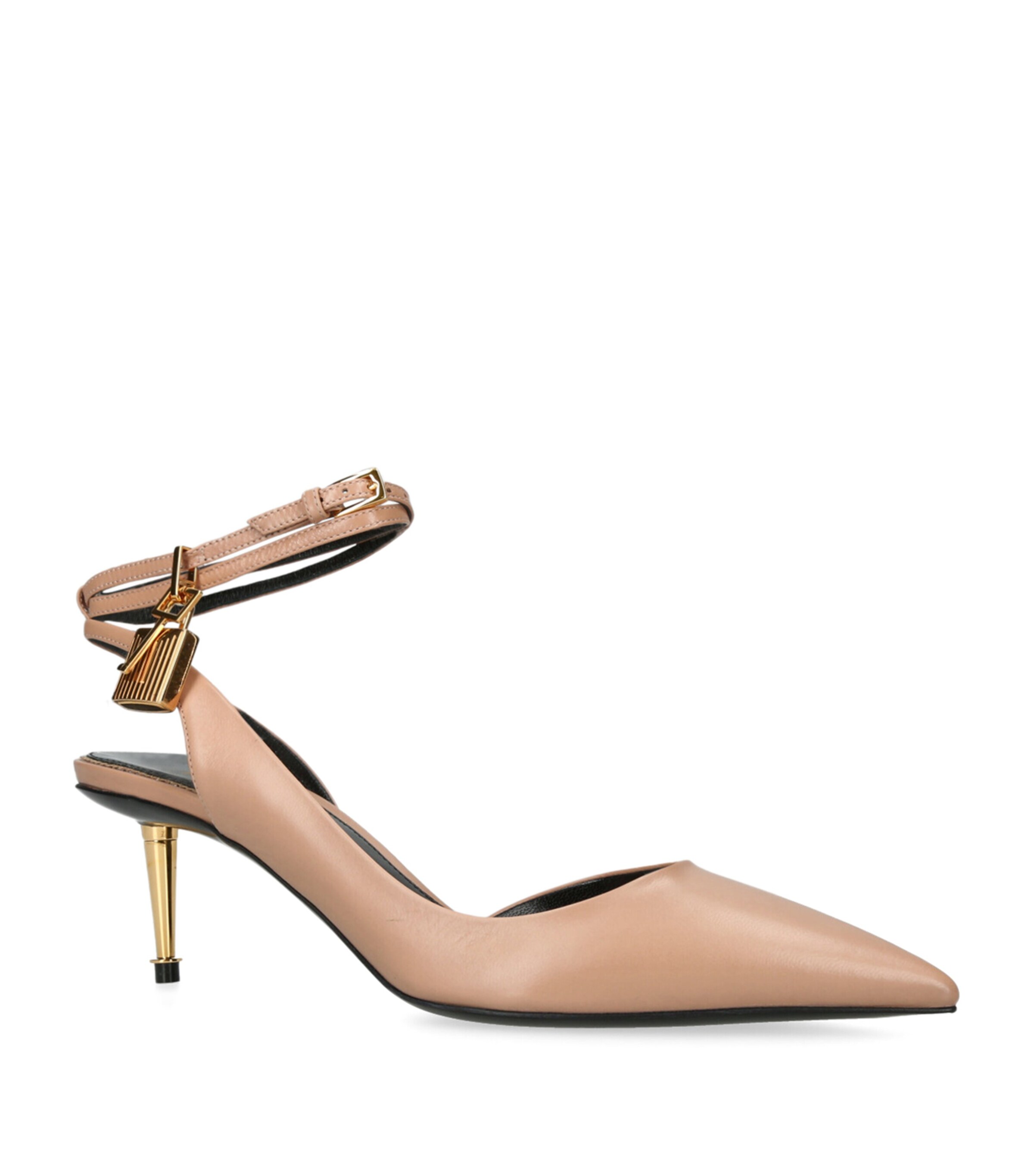 TOM FORD Leather Slingback Pumps 55 Tan Image 3
