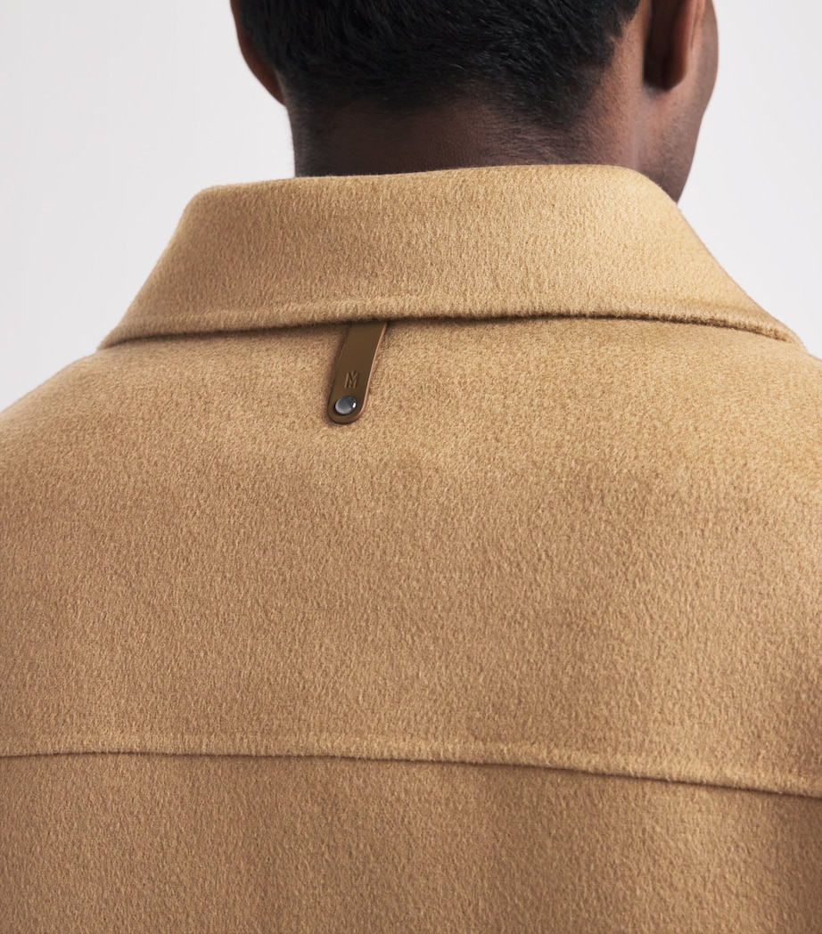 Mackage Mens Wool Leather-Pocket Emmanuel Overshirt Light Camel Image 6