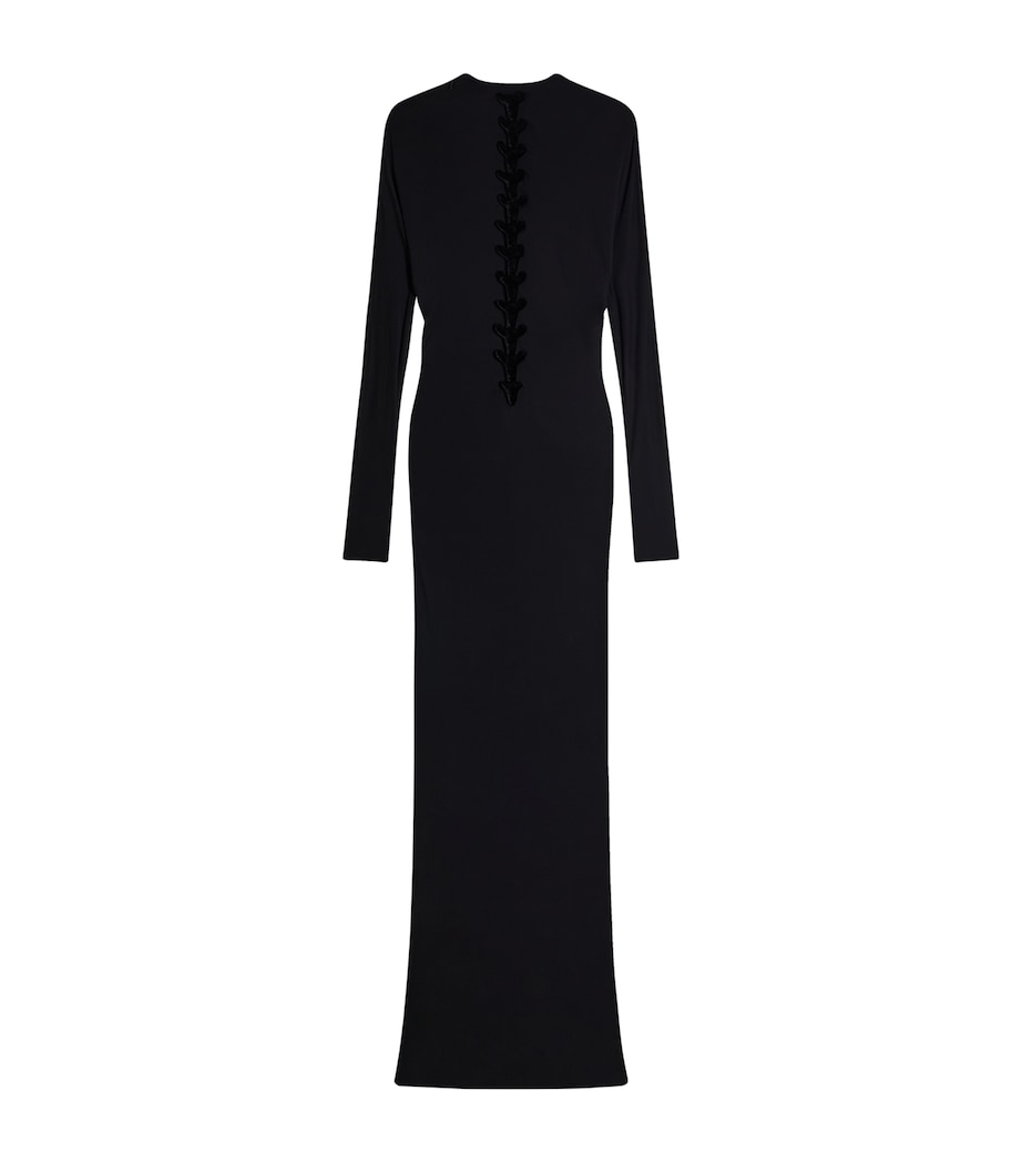 Schiaparelli Womens Trompe-l'Oeil Skeleton Maxi Dress Black Image 6