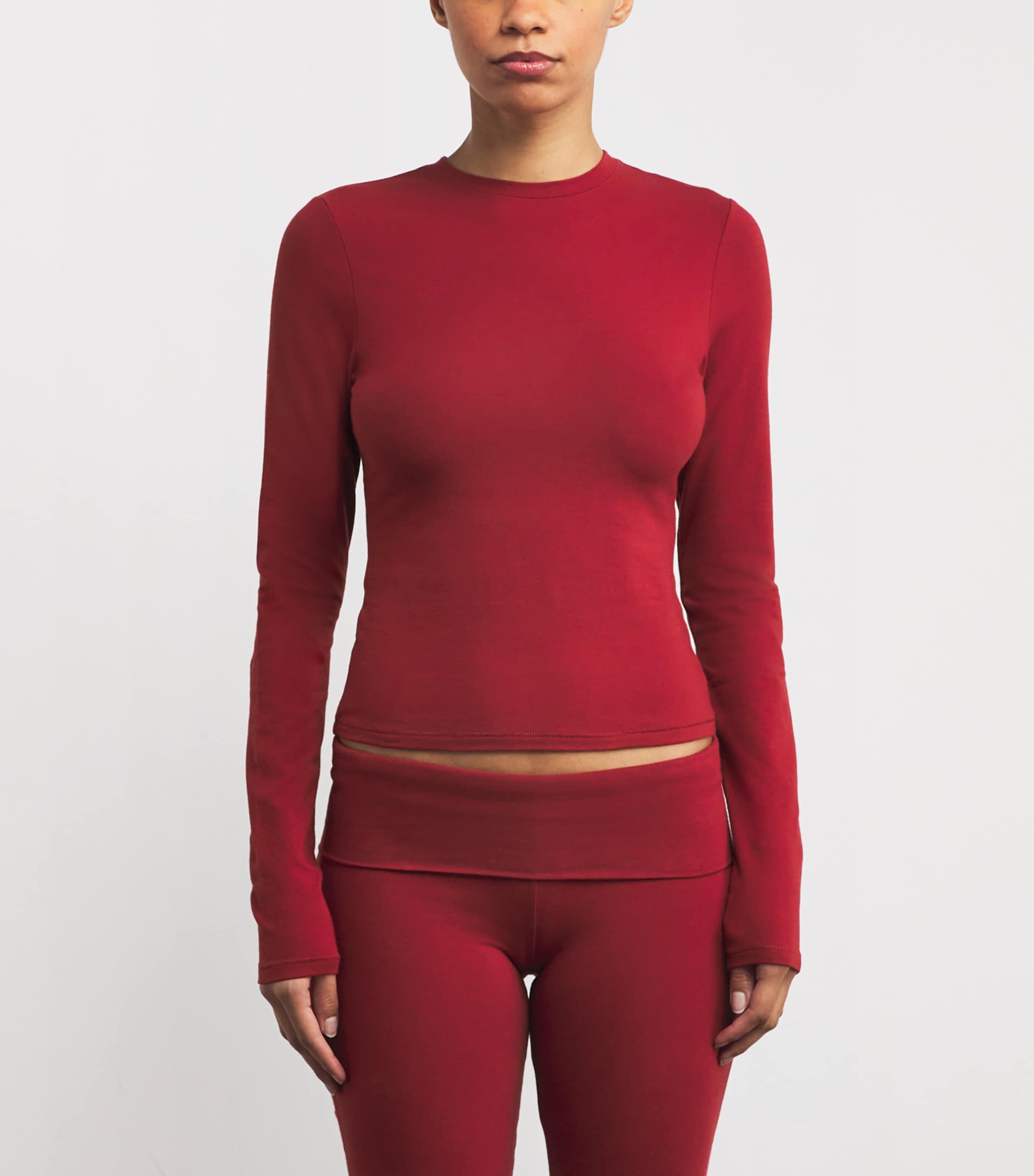 Cotton Jersey Long-Sleeve T-Shirt BRICK Image 3