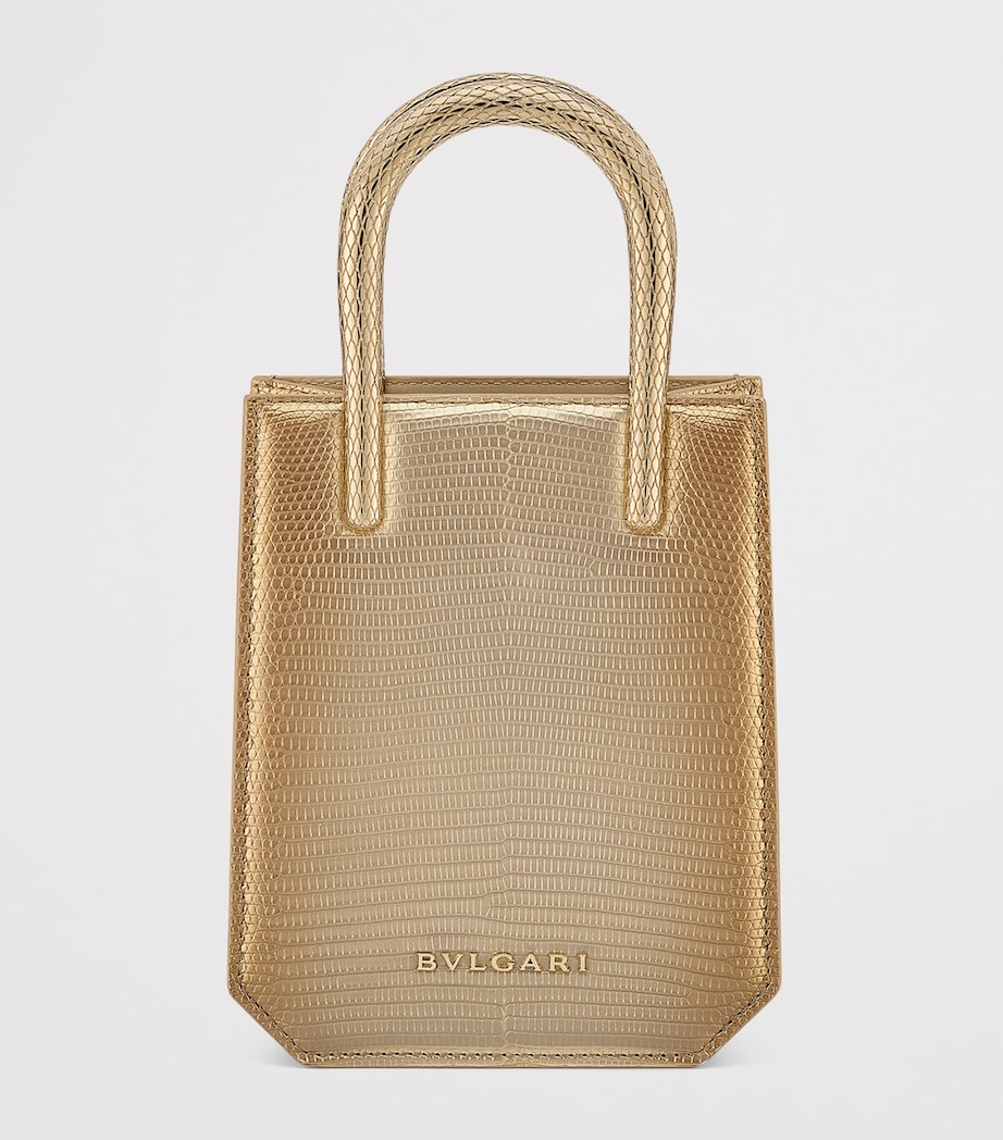 Mini Lizard Skin Serpentine Tote Bag GOLD Image 2