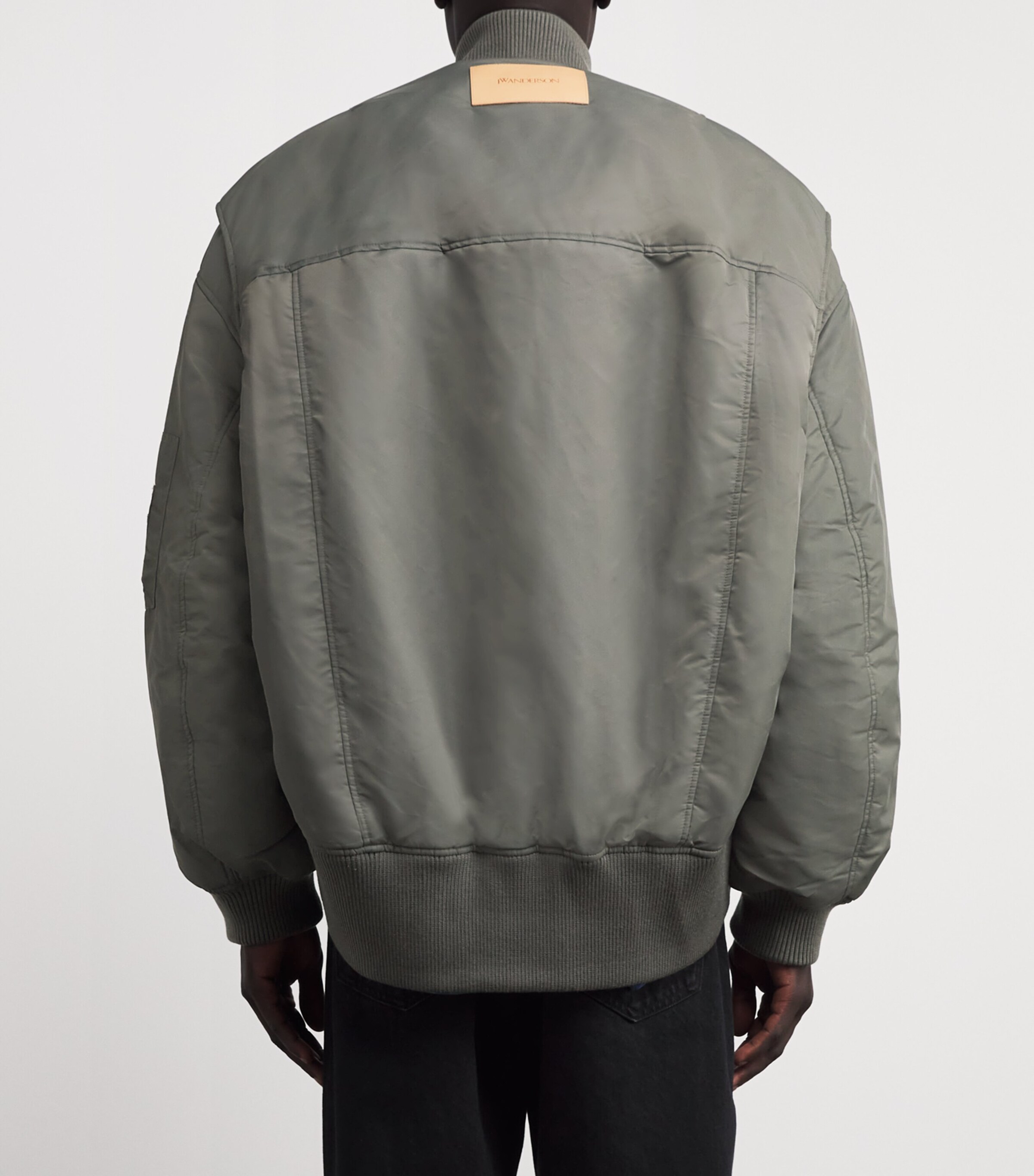 JW Anderson Mens Oversized Bomber Jacket Steel Image 4