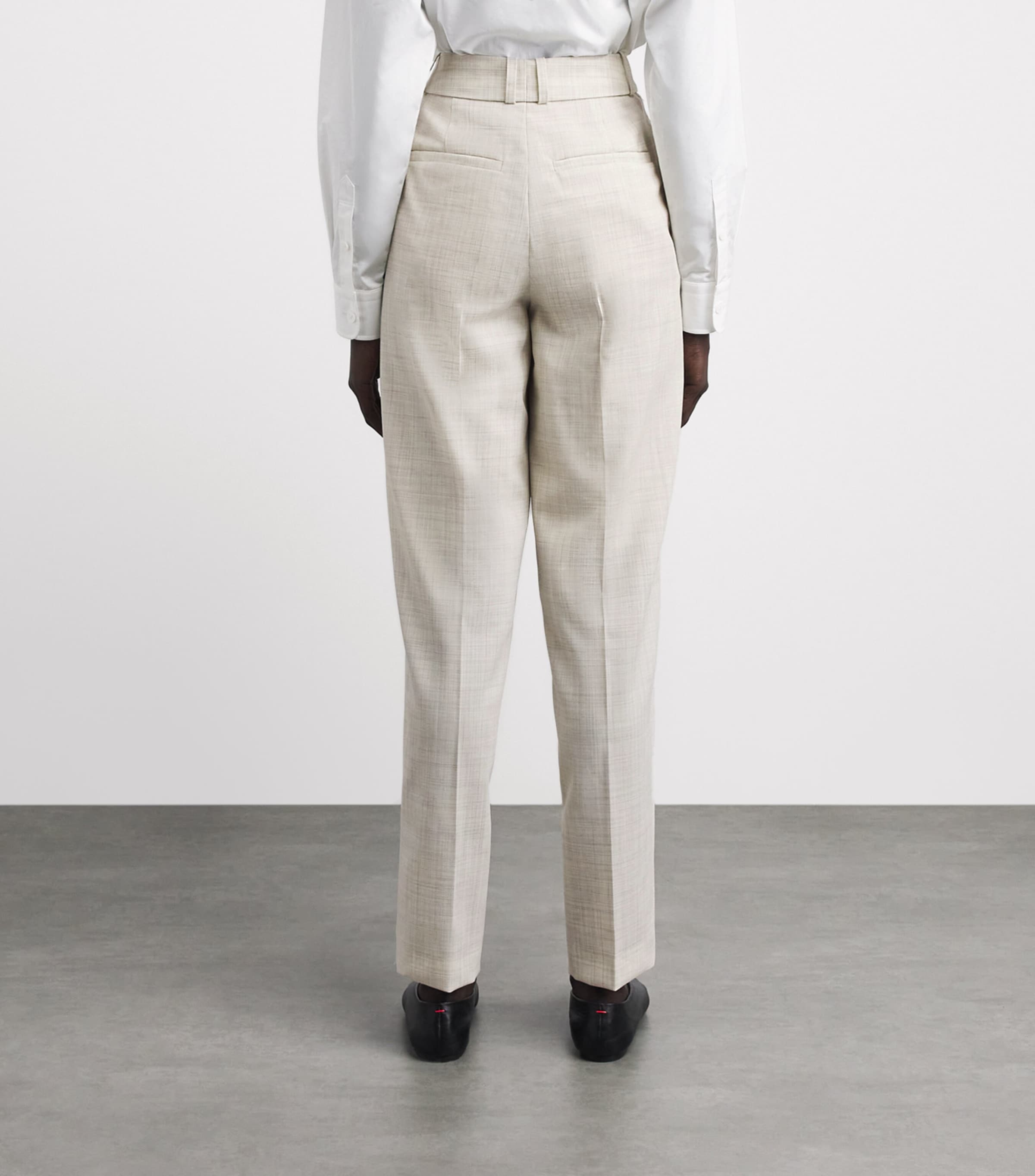 Joseph Womens Wool Zen Trousers Marble Melange Image 5