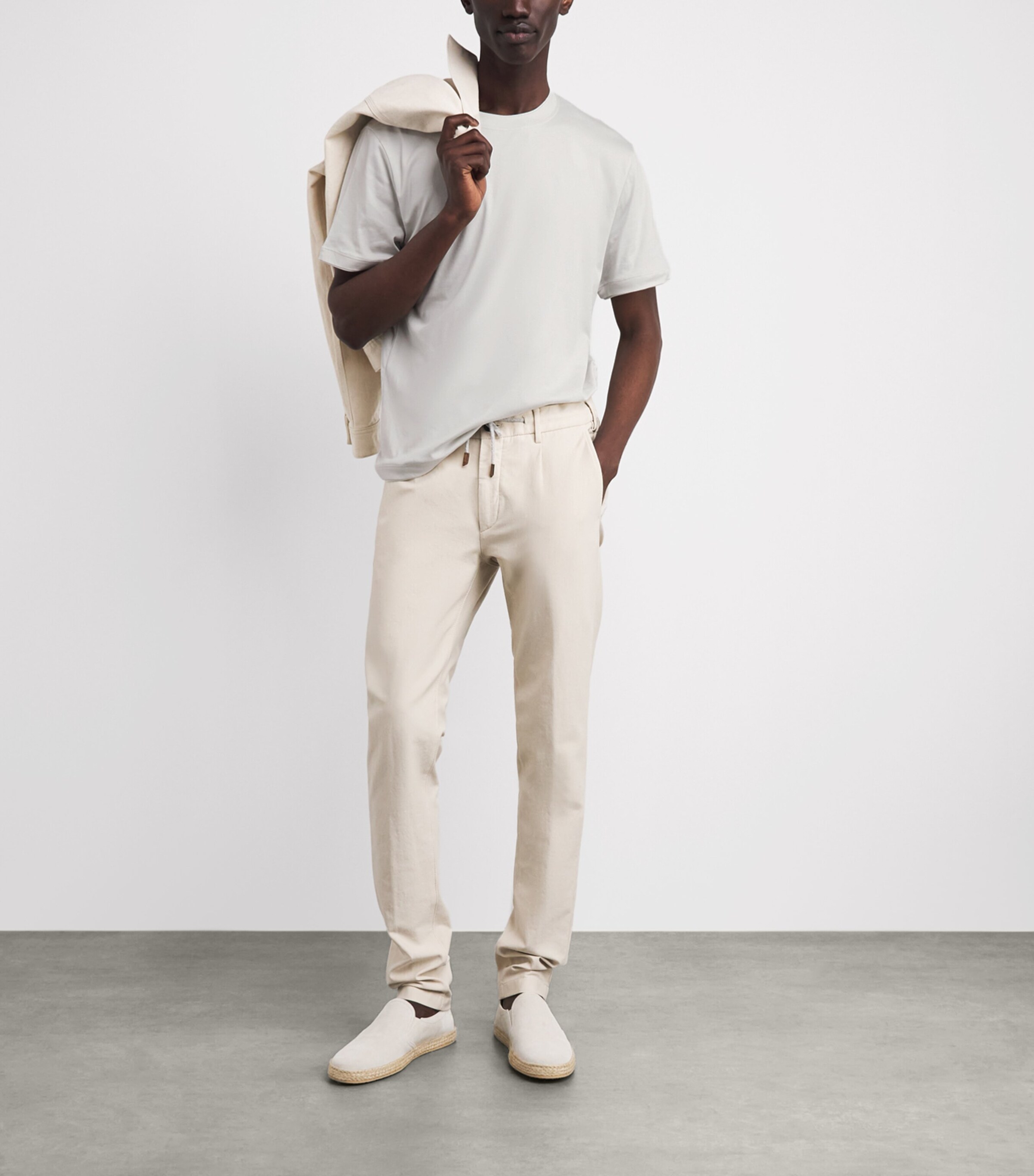 Eleventy Mens Cotton-Modal T-Shirt Sabbia Image 2