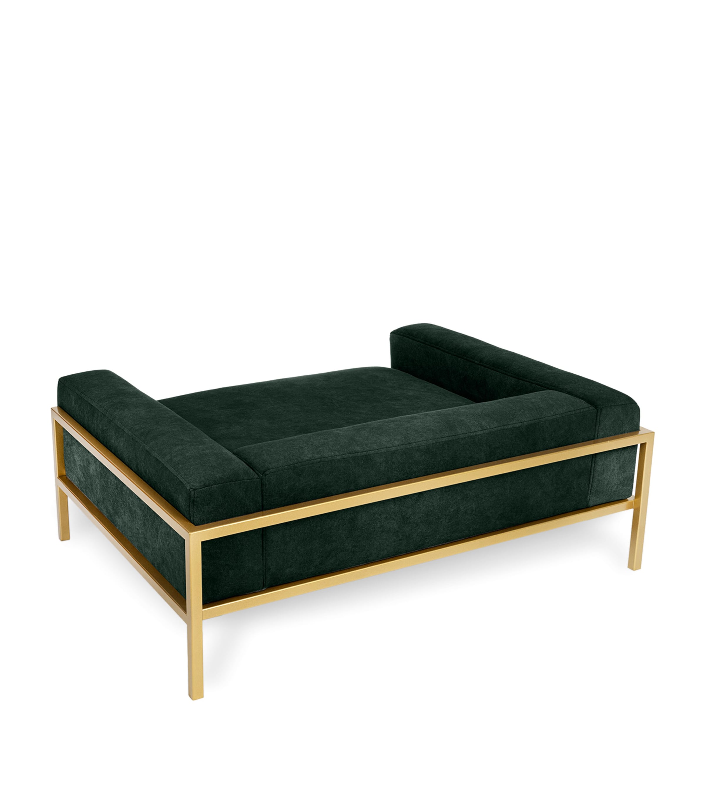 Small Dog Sofa BOTTLE GREEN+GOLD Image 3