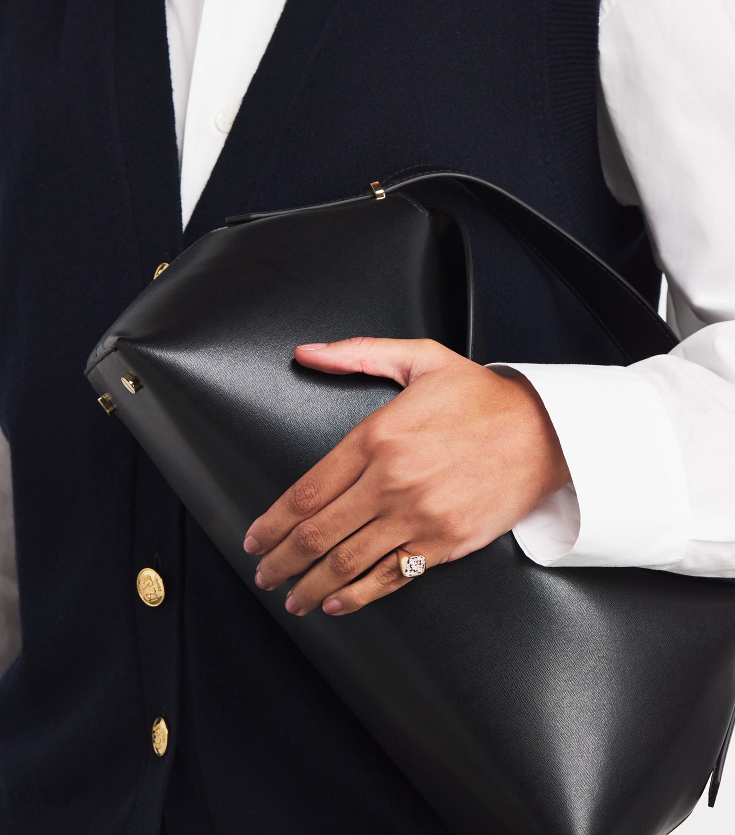 Rose Gold and Diamond La Fantasie Signet Ring (Size 4) 18K RG/WD Image 5