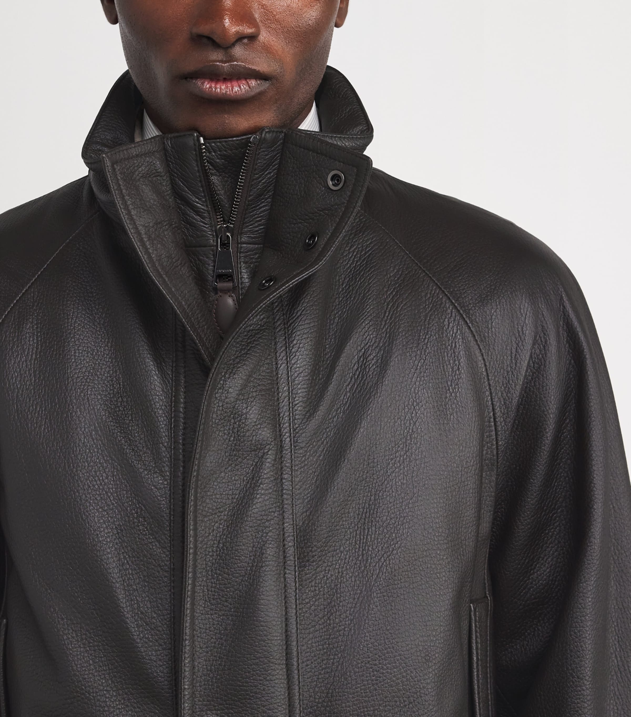 Deerskin Raglan Field Coat DARK BROWN Image 6