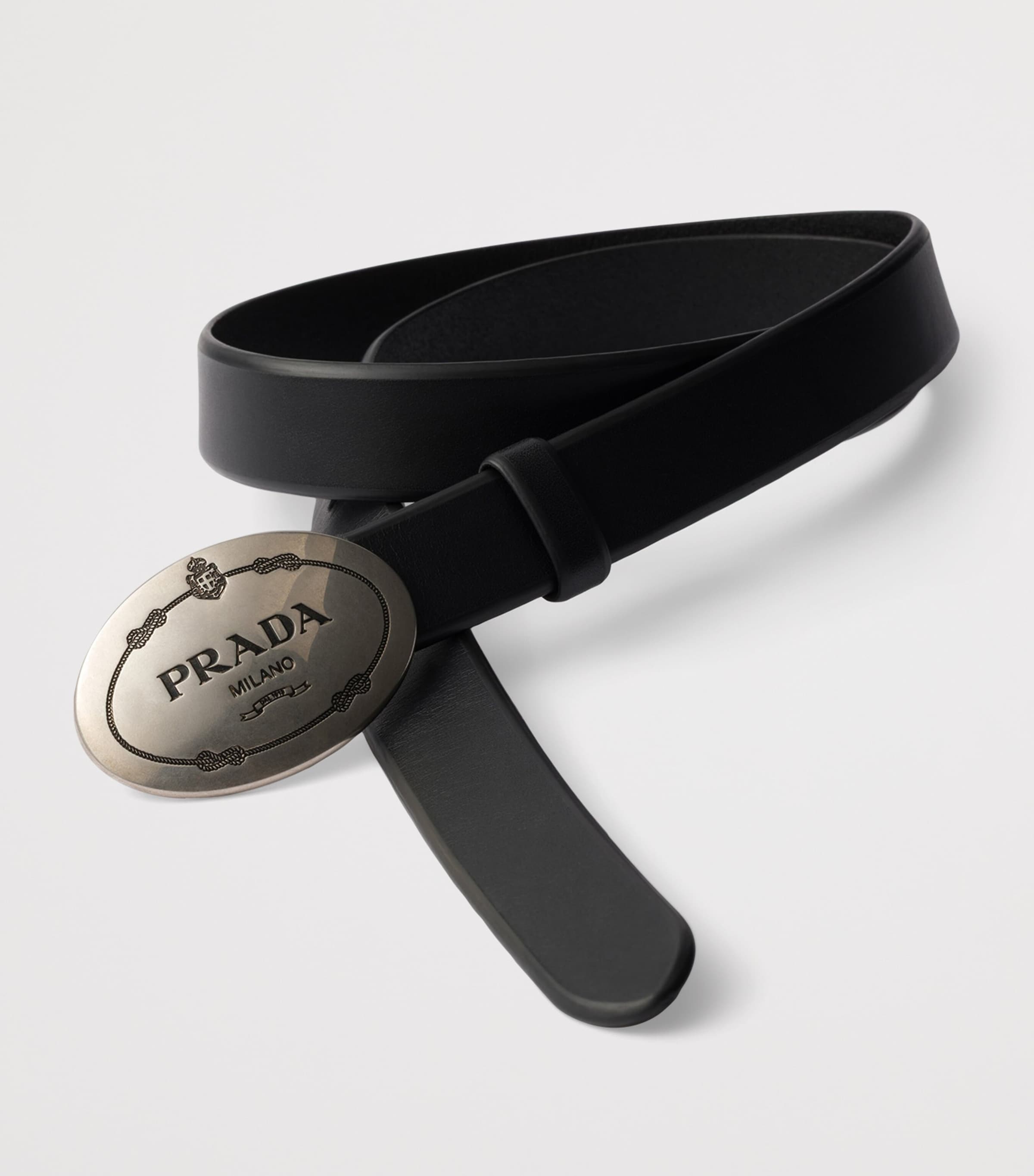 Prada Leather Logo Belt Black Image 2