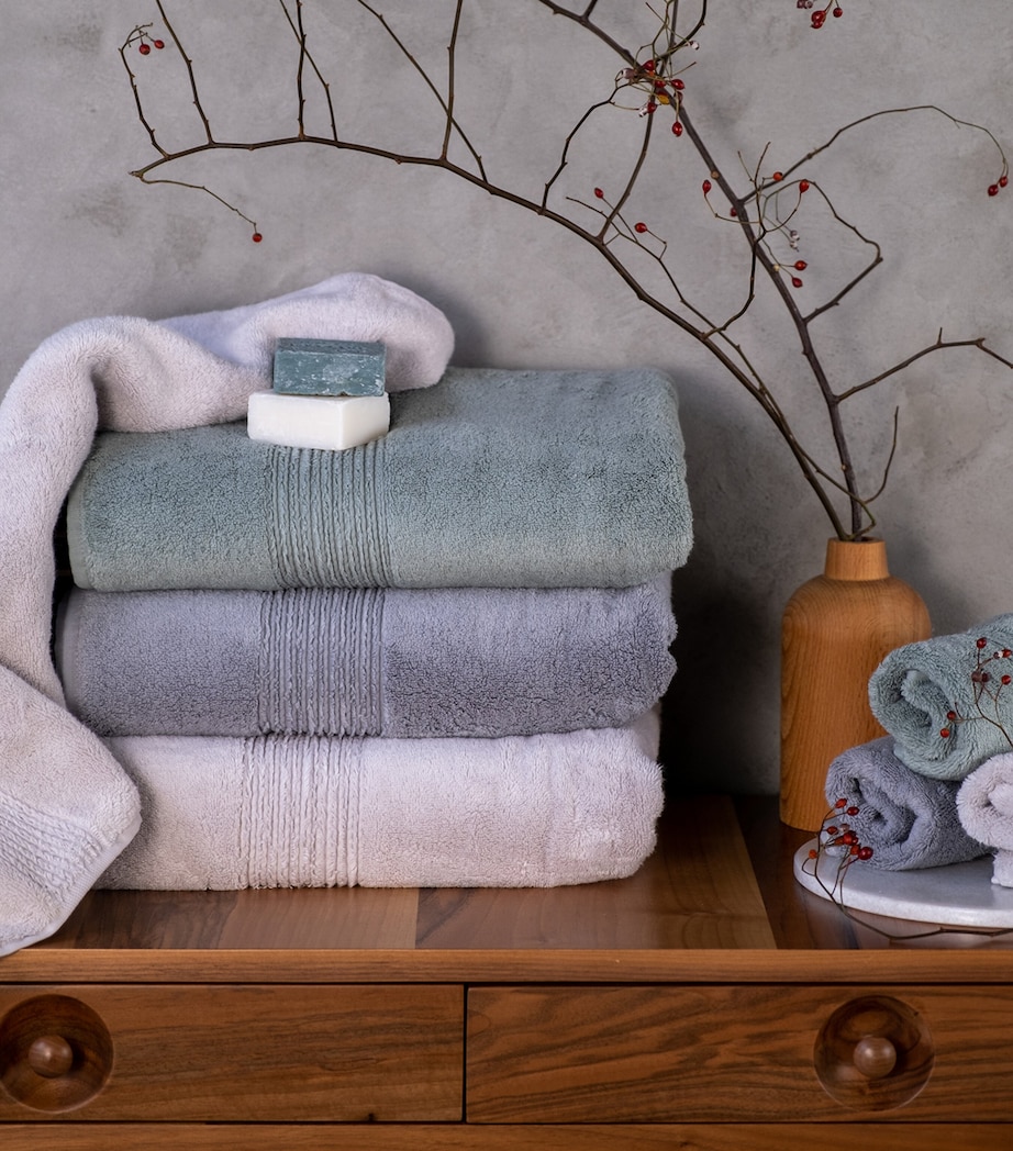 Hamam Organic Cotton Galata Bath Sheet (100cm x 150cm) Sage Image 2
