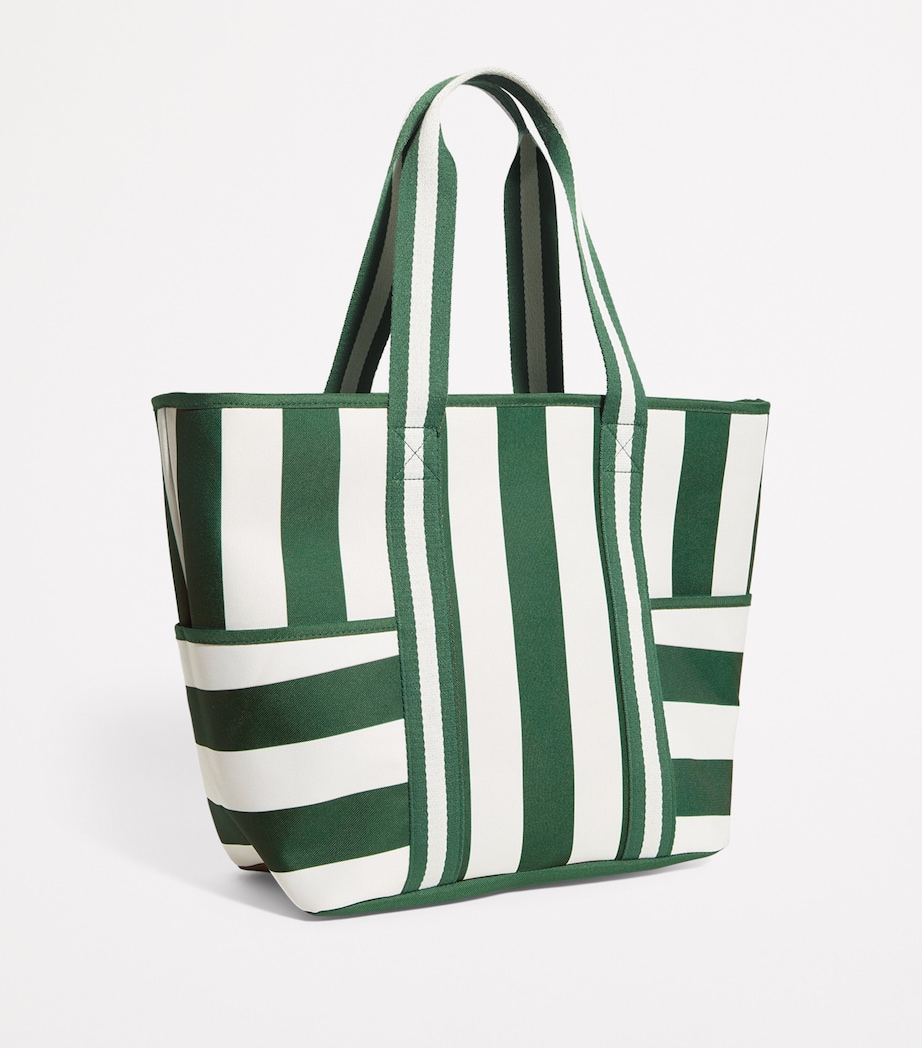 Striped Cooler Tote Bag HARRODS GREEN Image 2
