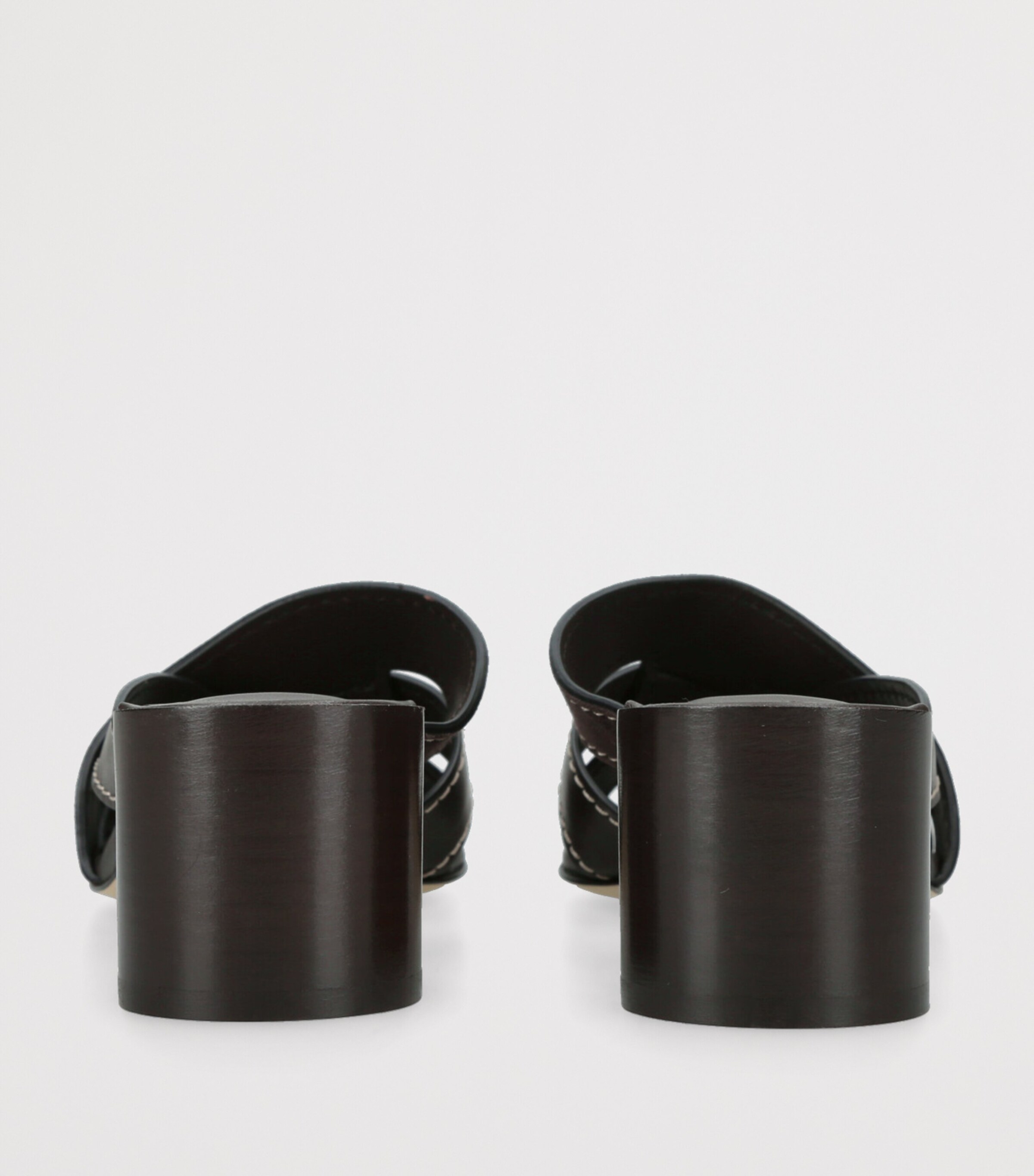 Tod's Suede T-Strap Heeled Mules 55 Dark Brown Image 2