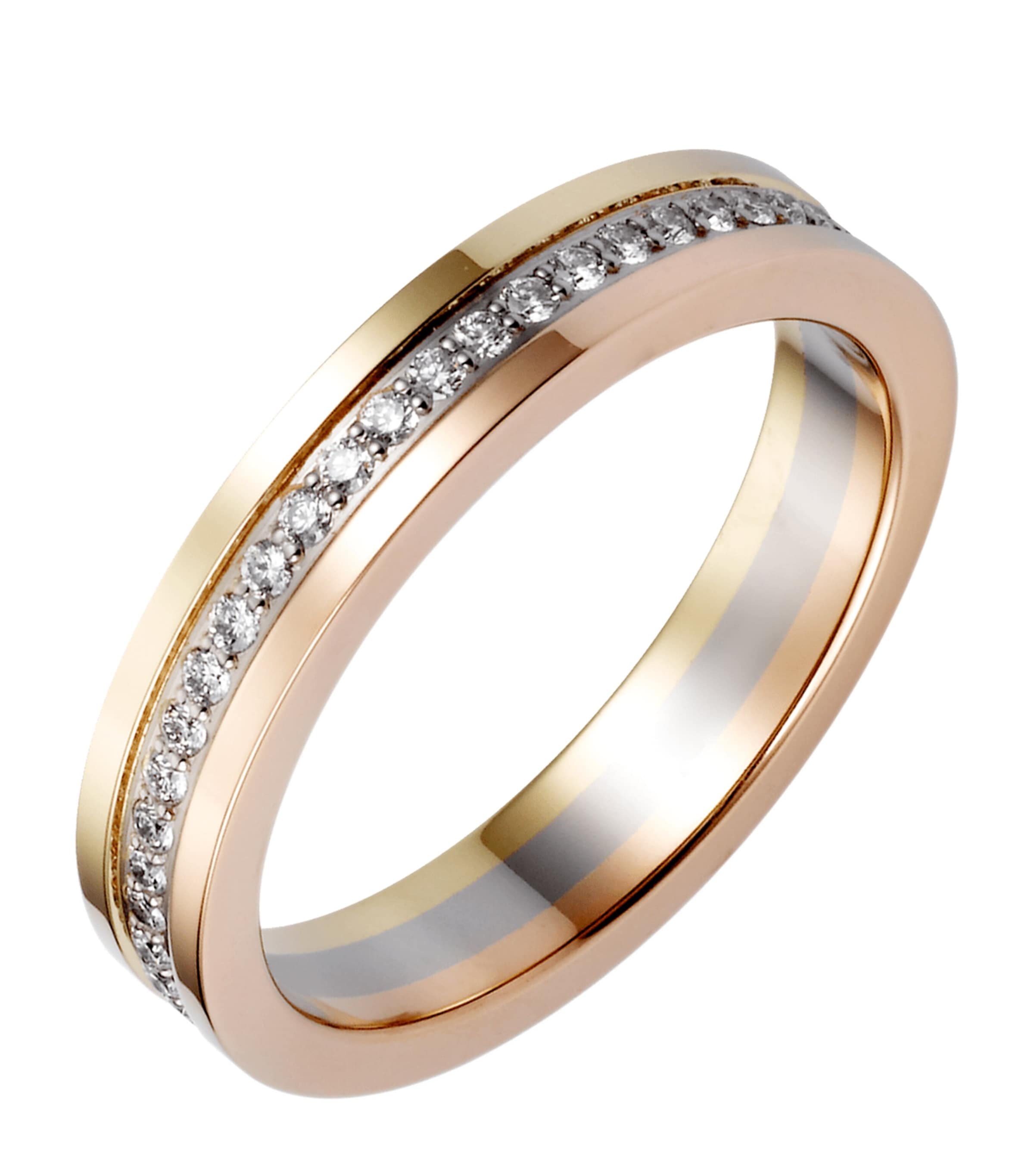 Rose, White, Yellow Gold and Diamond Vendôme Louis Cartier Wedding Band MULTI GOLD Image 2