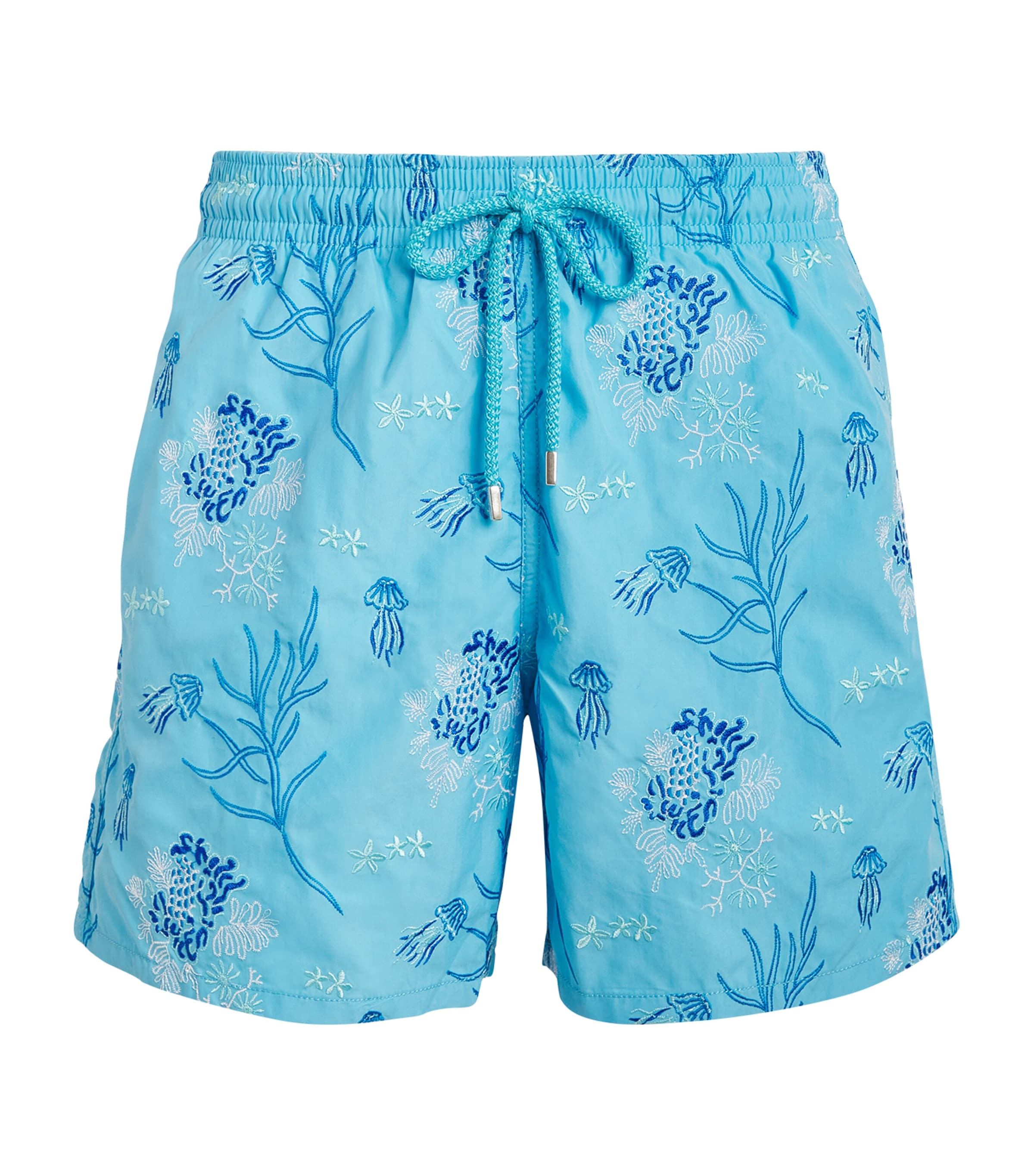 Shop Vilebrequin Medusa Flower Swim Shorts In Blue