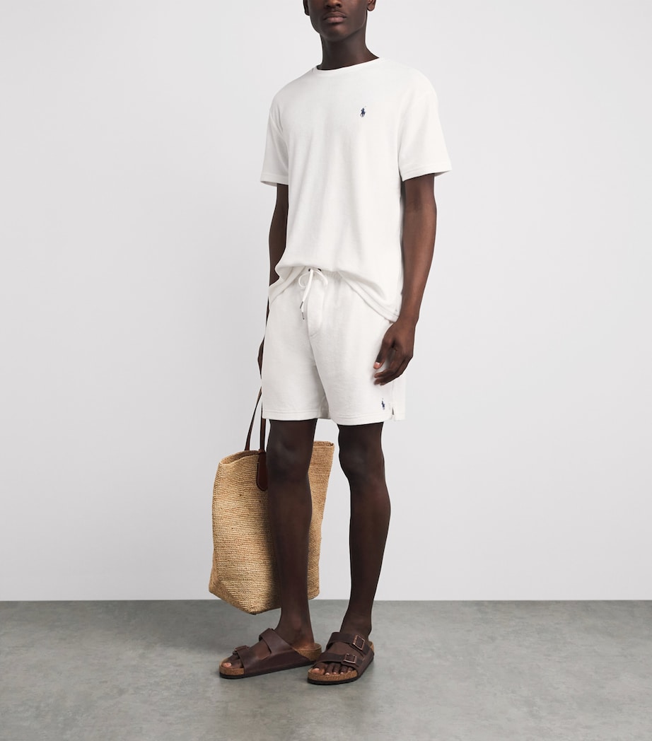 Polo Ralph Lauren Mens Cotton-Blend Terry Cloth Shorts White Image 2
