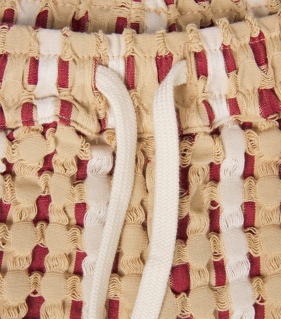 Cotton Waffle Weave Lano Braga Shorts (4-12 Years) 64 RED Image 4