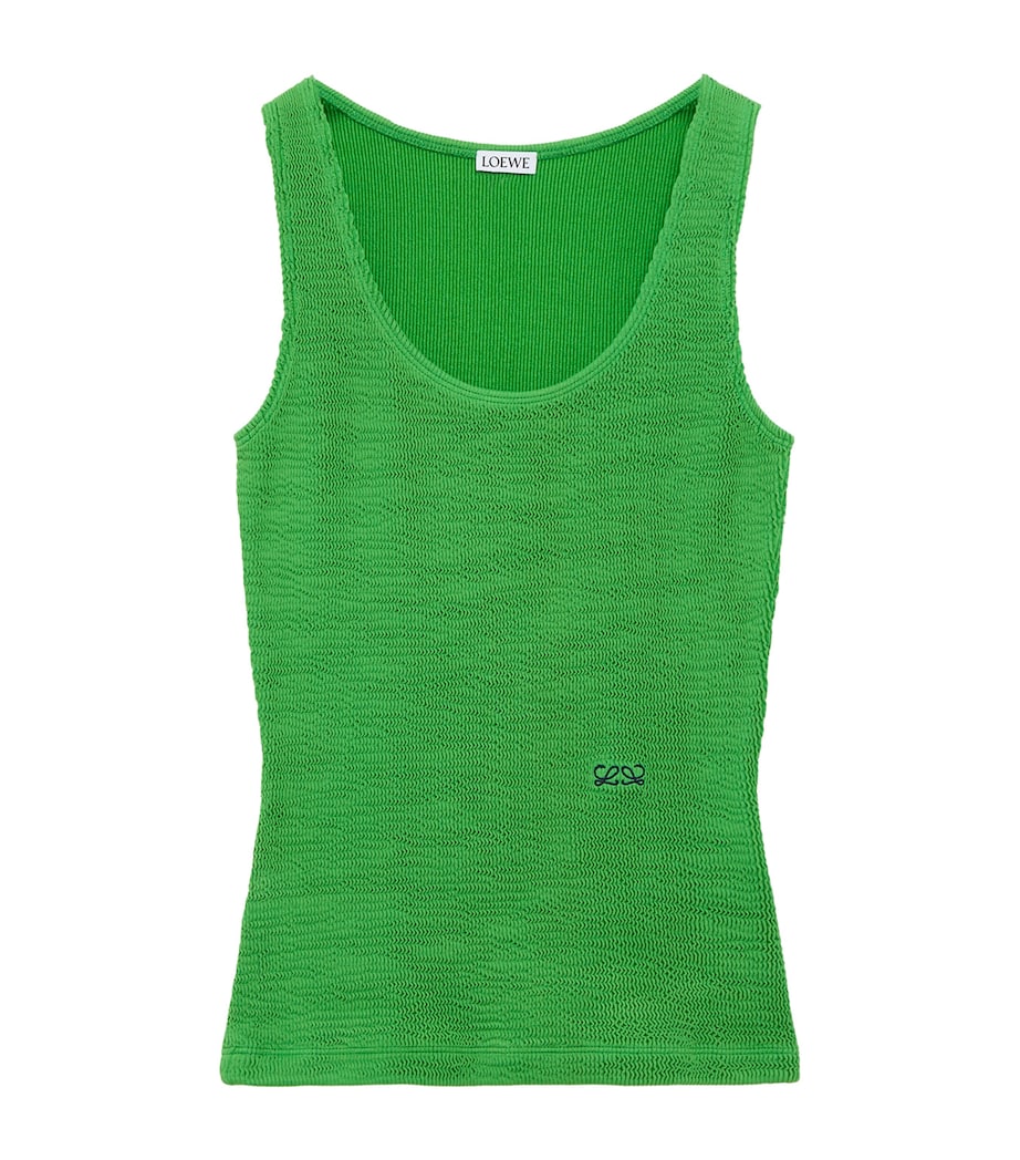 LOEWE Womens Crinkle Tank Top Green Image 1