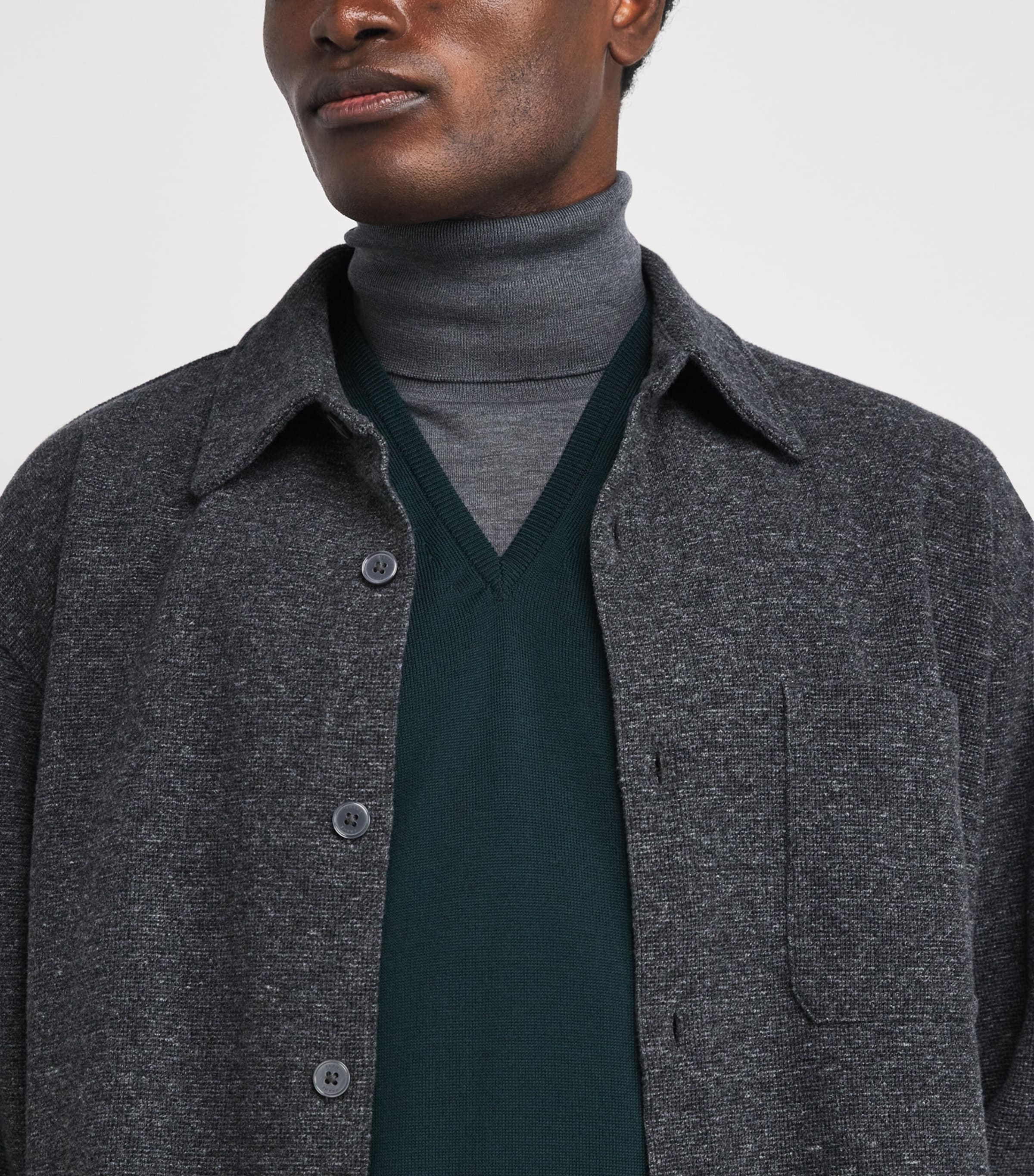 Merino Wool V-Neck Sweater Vest RICHARDSON GREEN Image 6