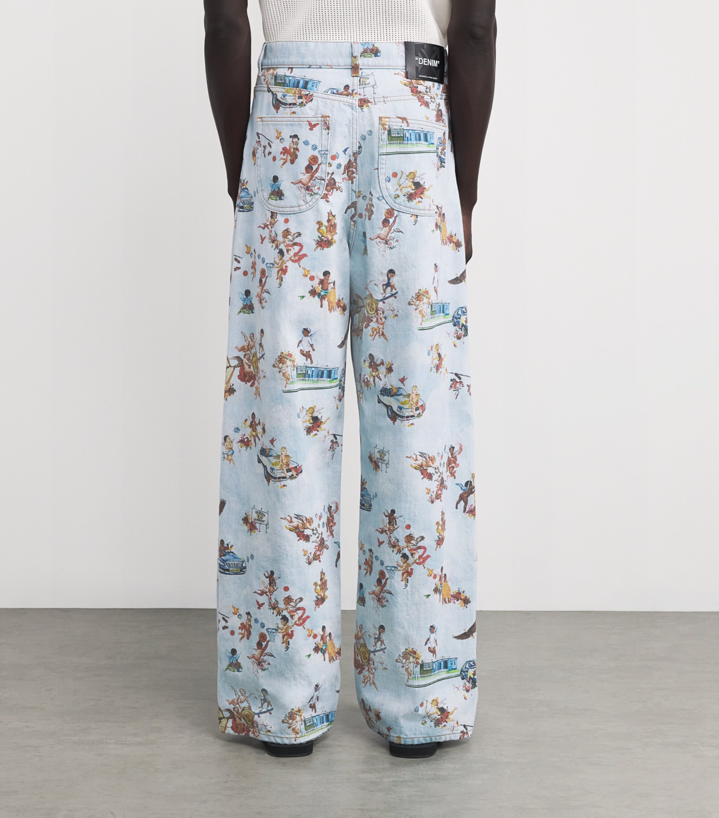 Off-White Mens Fresco Print Straight Jeans Image 4