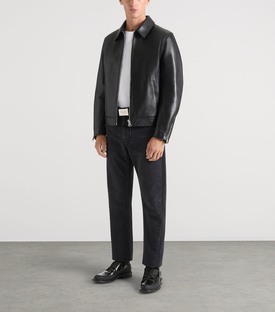 Leather Derby Shoes BLACK Image 2