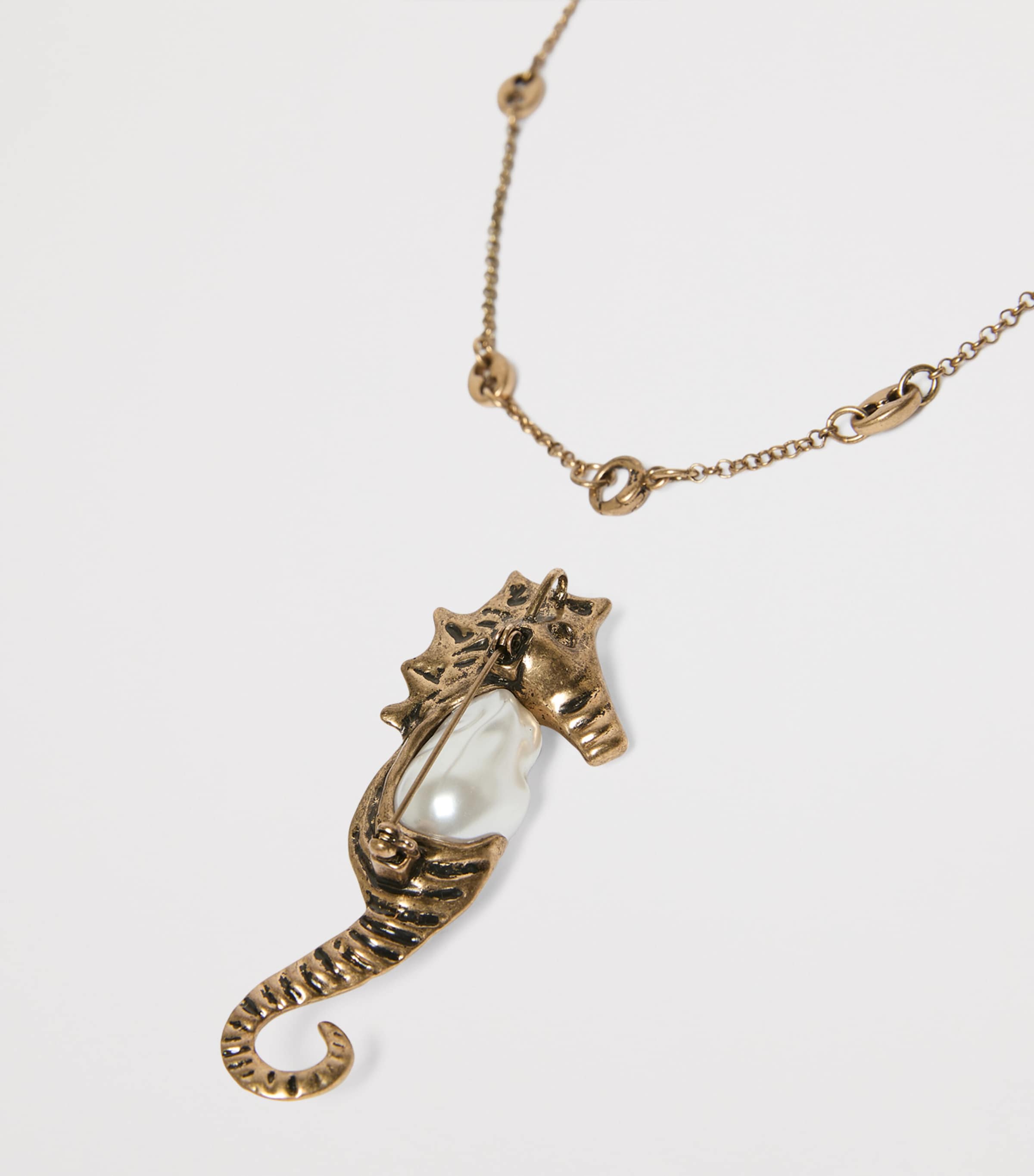 Weekend Max Mara Seahorse Pendant Necklace Gold Image 3