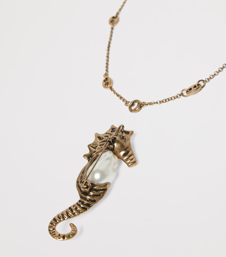 Weekend Max Mara Seahorse Pendant Necklace Gold Image 3