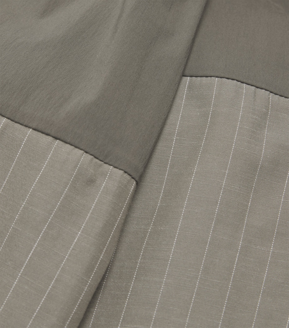 Pinstripe Wide-Leg Trousers KHAKI PINSTRIPE Image 5