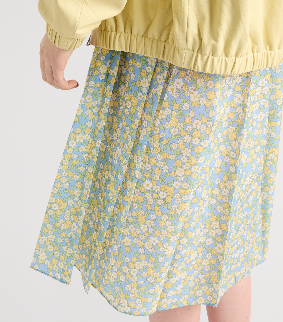 Prada Womens Pleated Floral Midi Skirt Image 5