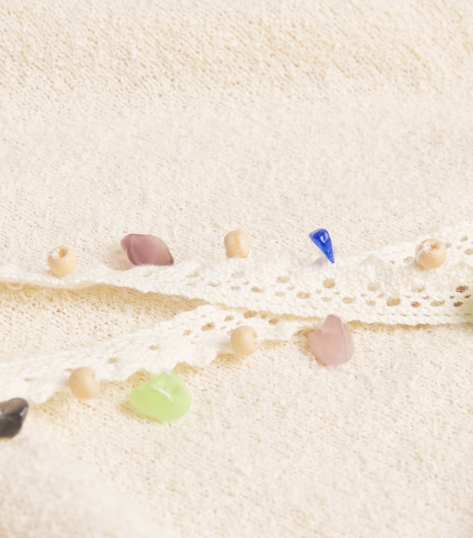 Stone-Trim Halterneck Top BONE Image 5