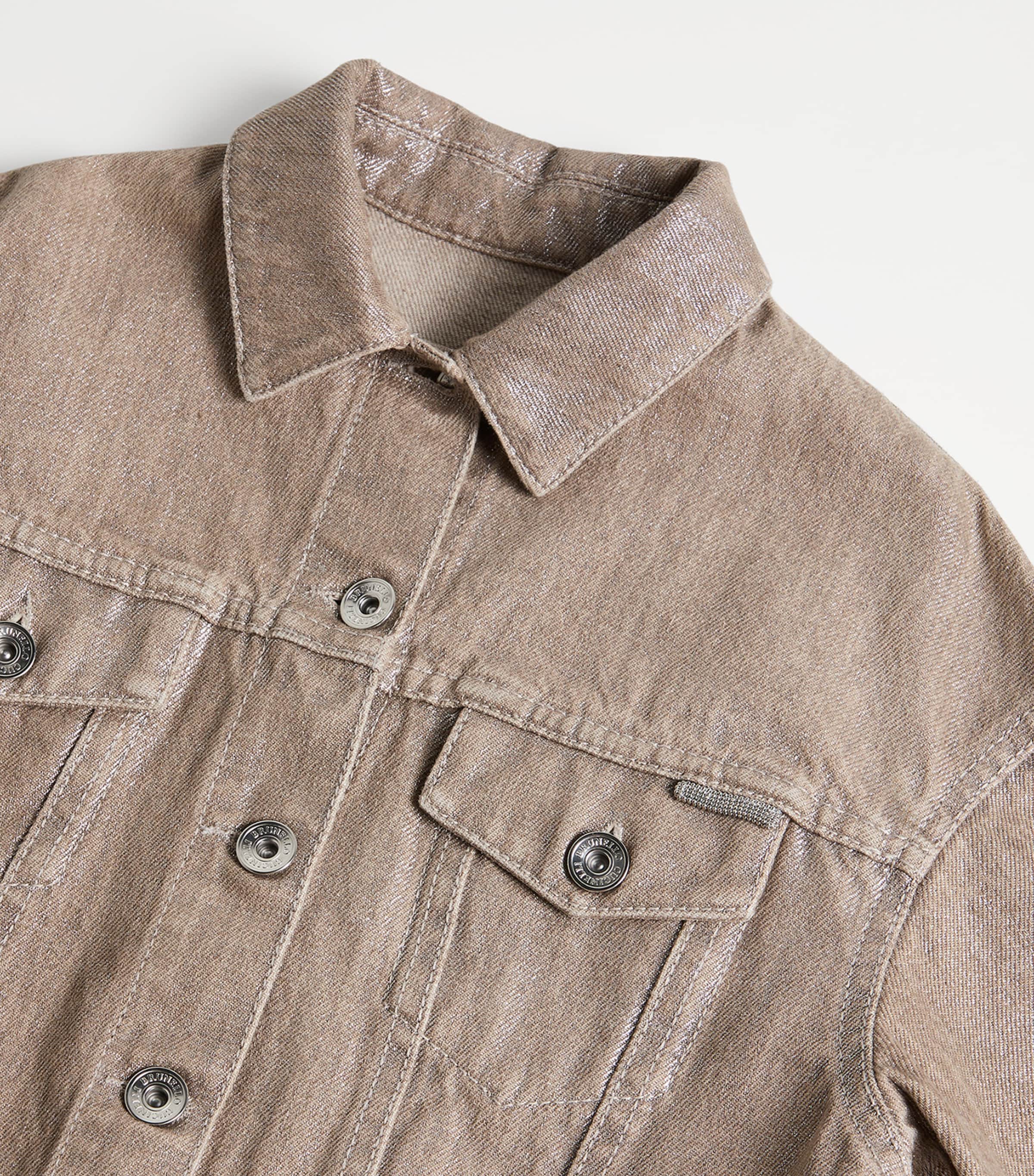 Brunello Cucinelli Kids Metallic Denim Jacket (4-6 Years) Image 3