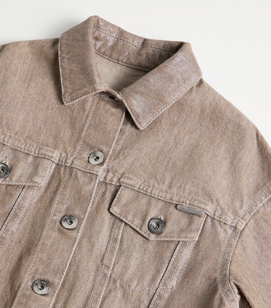 Brunello Cucinelli Kids Metallic Denim Jacket (4-6 Years) Image 3
