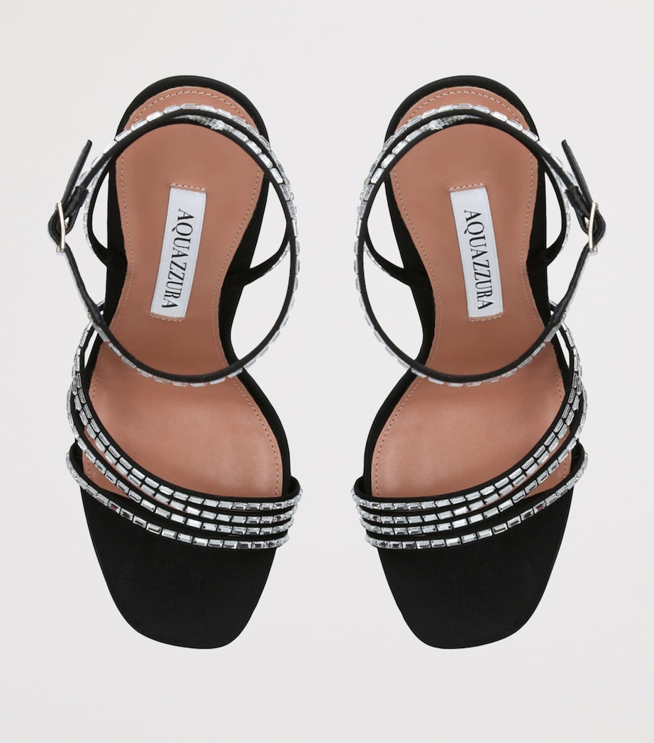 Suede Embellished Mistica Sandals 105 BLACK Image 4