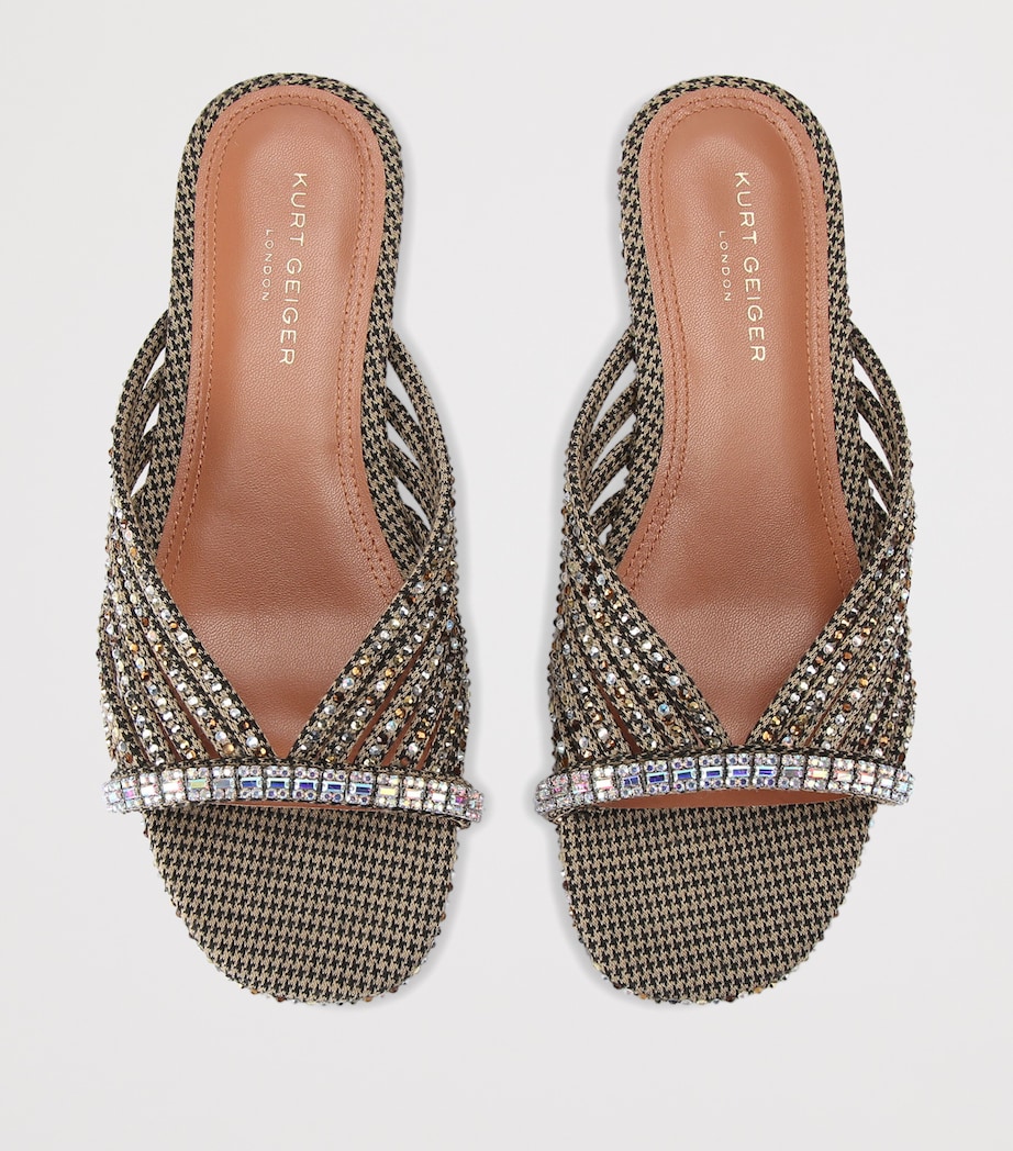 Kurt Geiger London Crystal Strap Mules Beige Comb Image 3