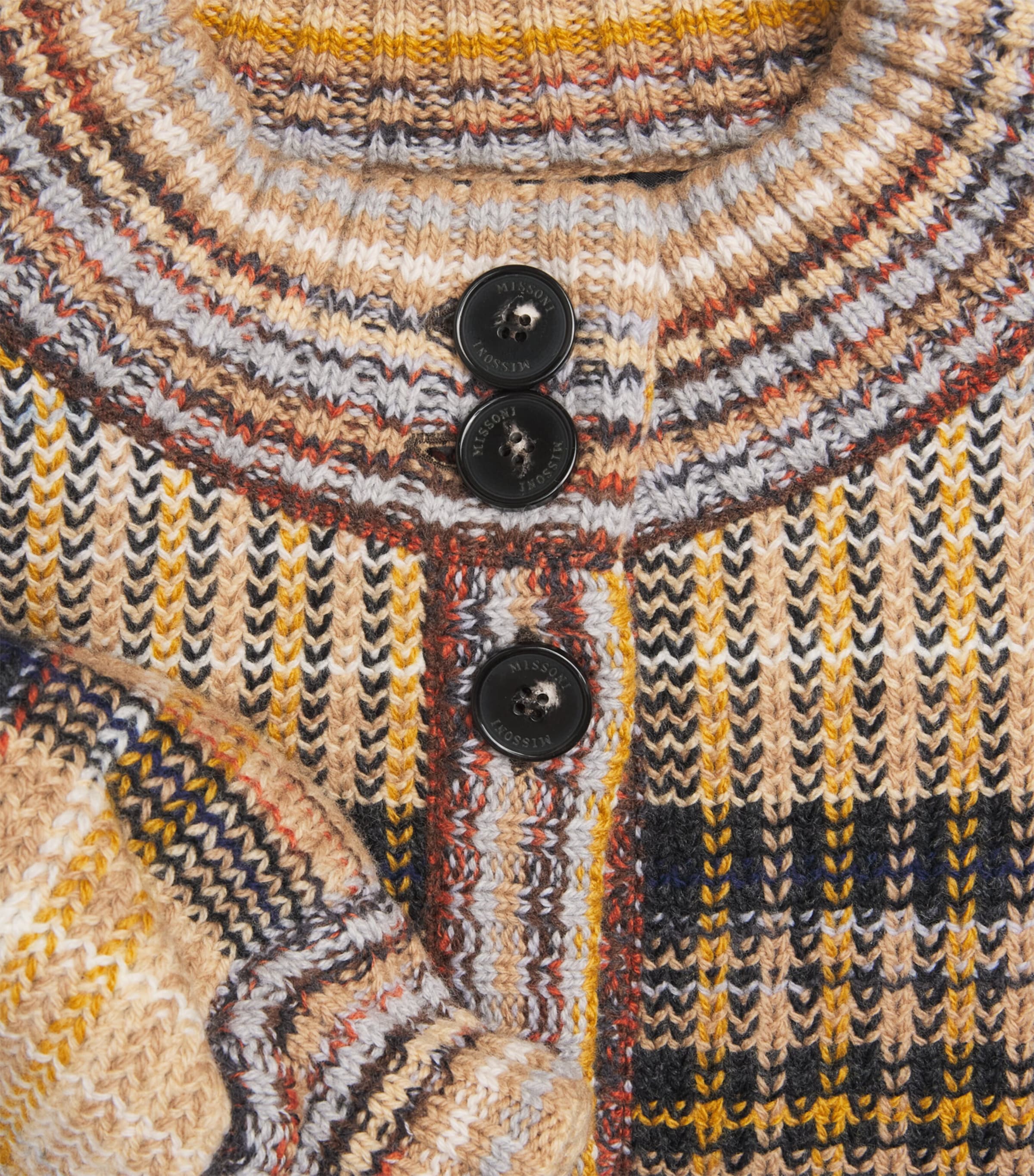 Missoni Womens Knitted Stripe Bomber Jacket Og,bk,bw Image 6