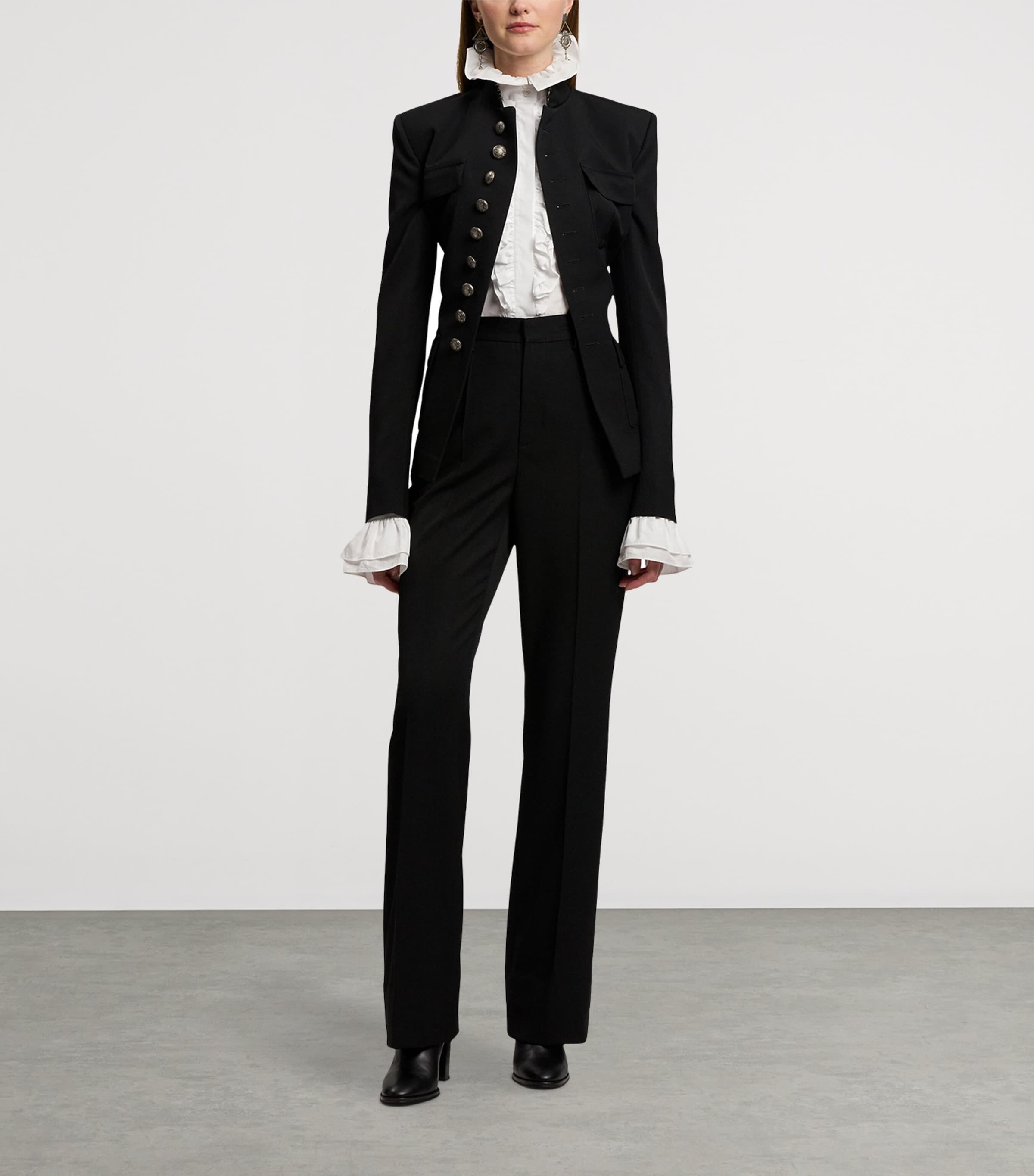 Wool Grain de Poudre Eliza Jacket BLACK Image 10