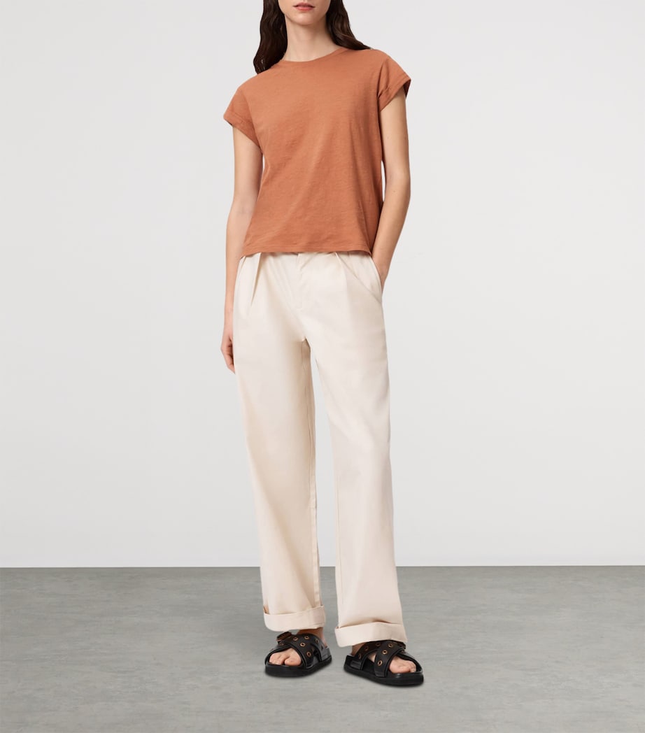 AllSaints Womens Organic Cotton Anna T-Shirt Pecan Brown Image 2