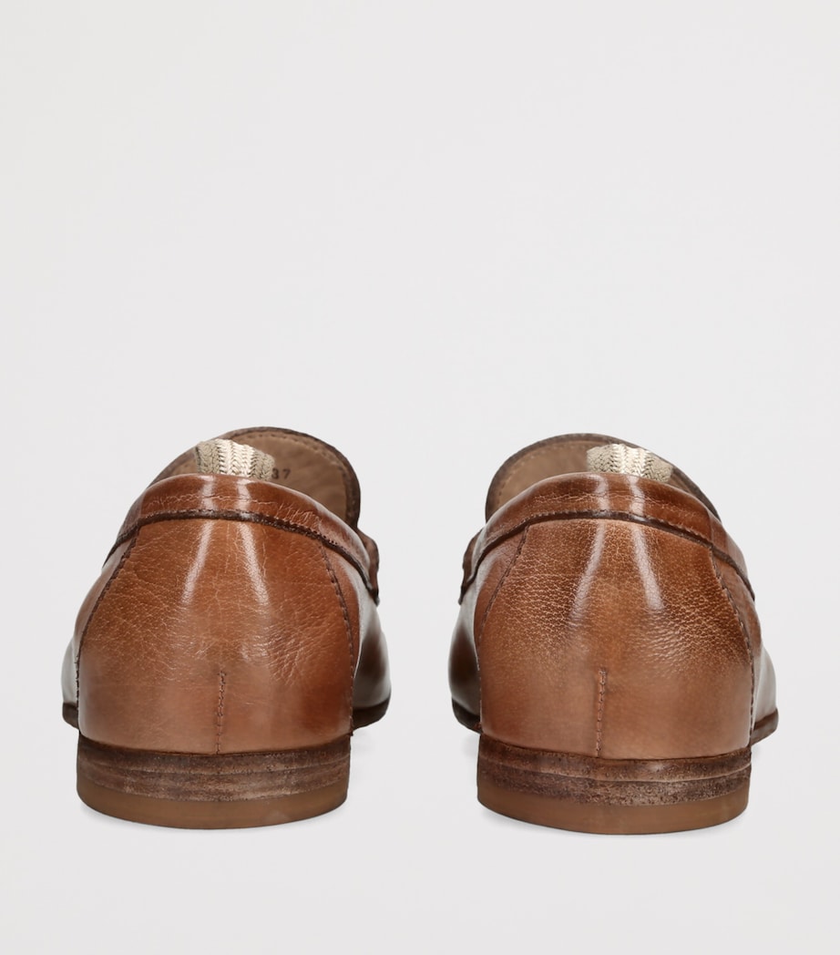 Officine Creative Leather Badge Loafers Tan Image 4