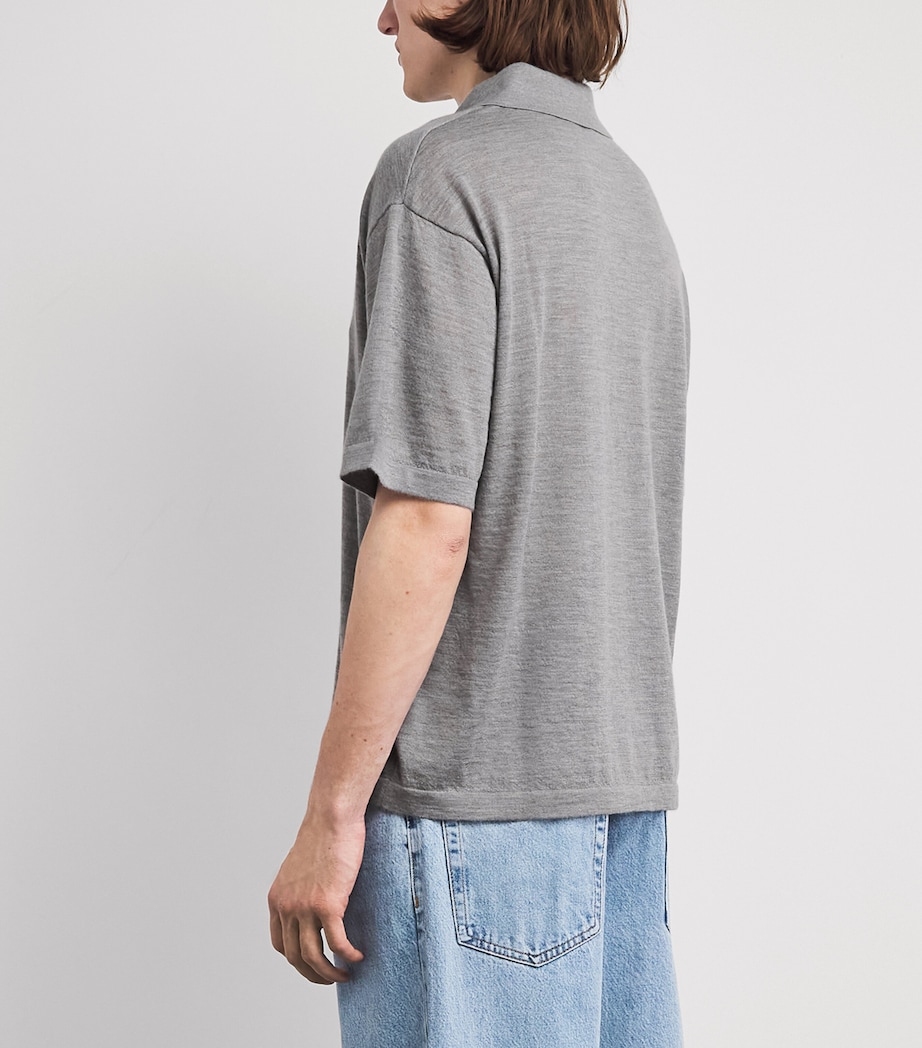 FRAME Mens Wool-Cashmere Superfine Polo Shirt Ltgm Image 5