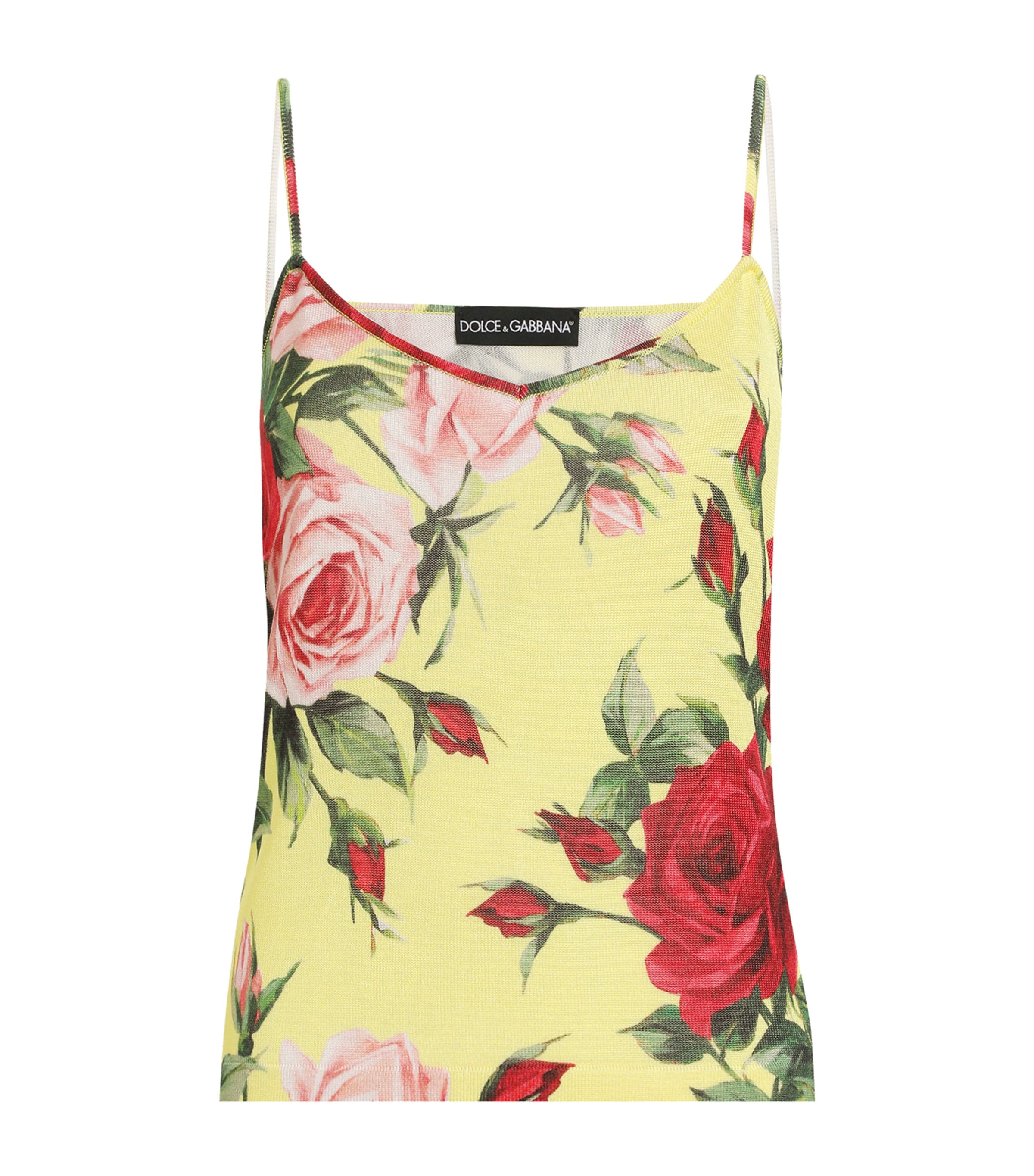 Dolce & Gabbana Silk Knit Tank Top With Bouquet Print