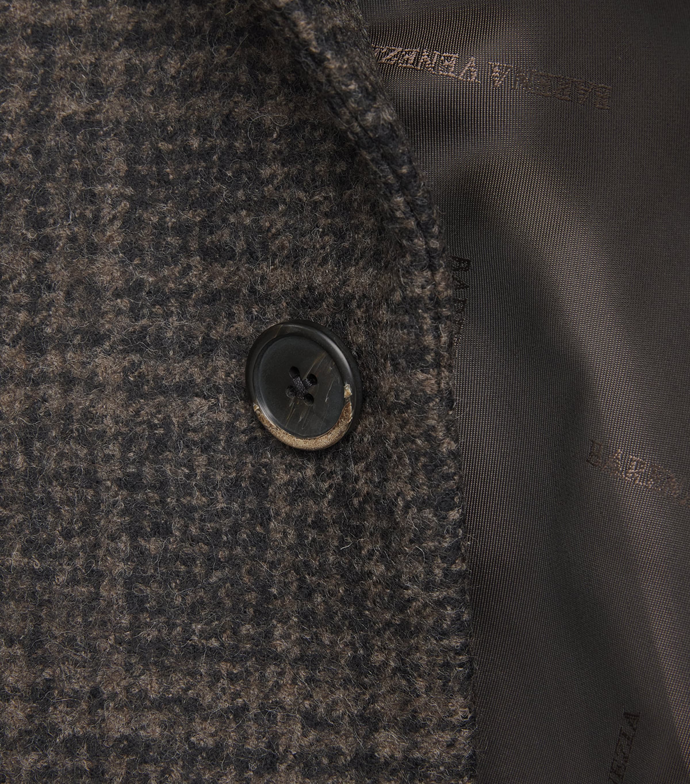Barena Mens Wool Check Baron Overcoat Uni Unico Image 7
