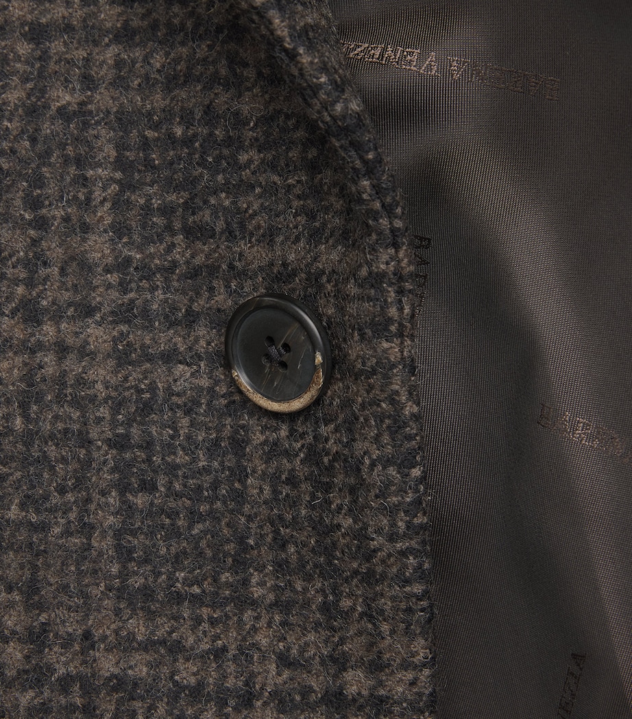 Barena Mens Wool Check Baron Overcoat Uni Unico Image 7